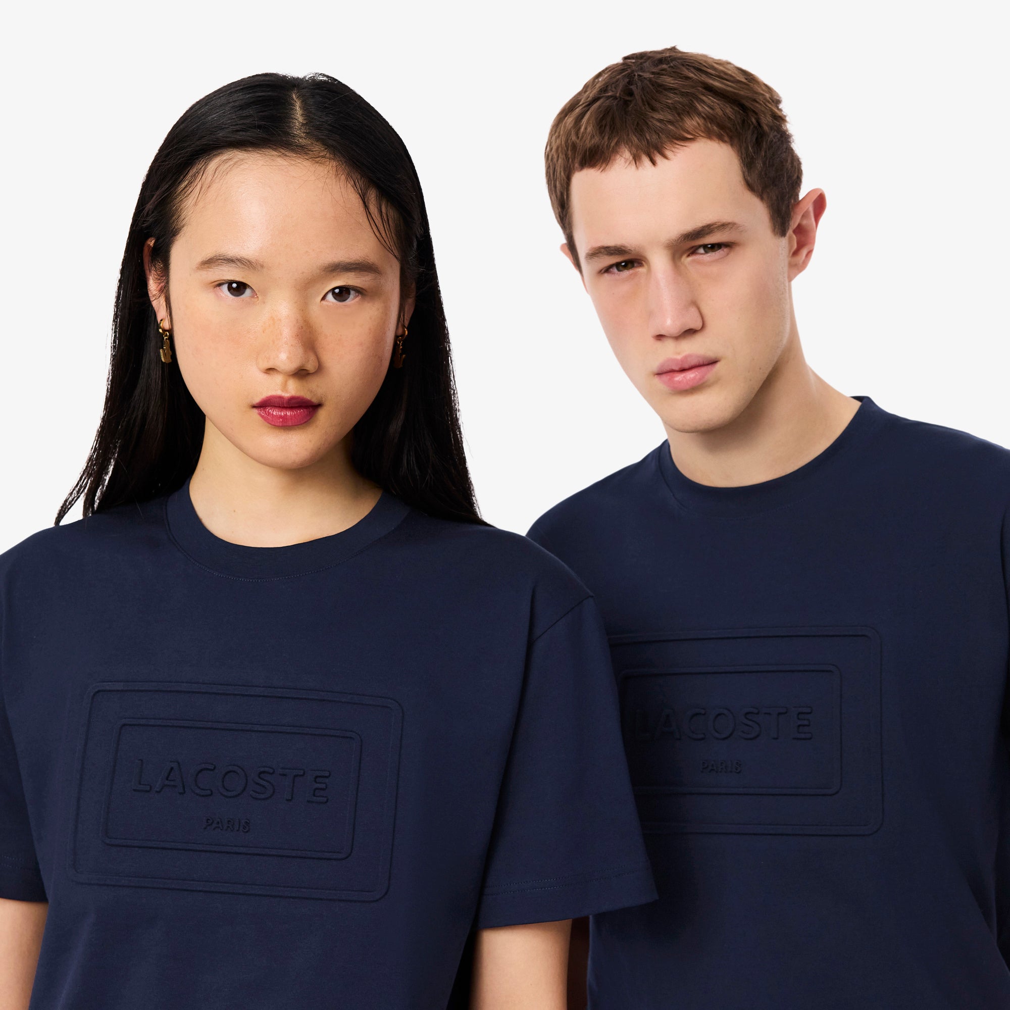 LACOSTE Embossed Branding Cotton T-shirt Unisex