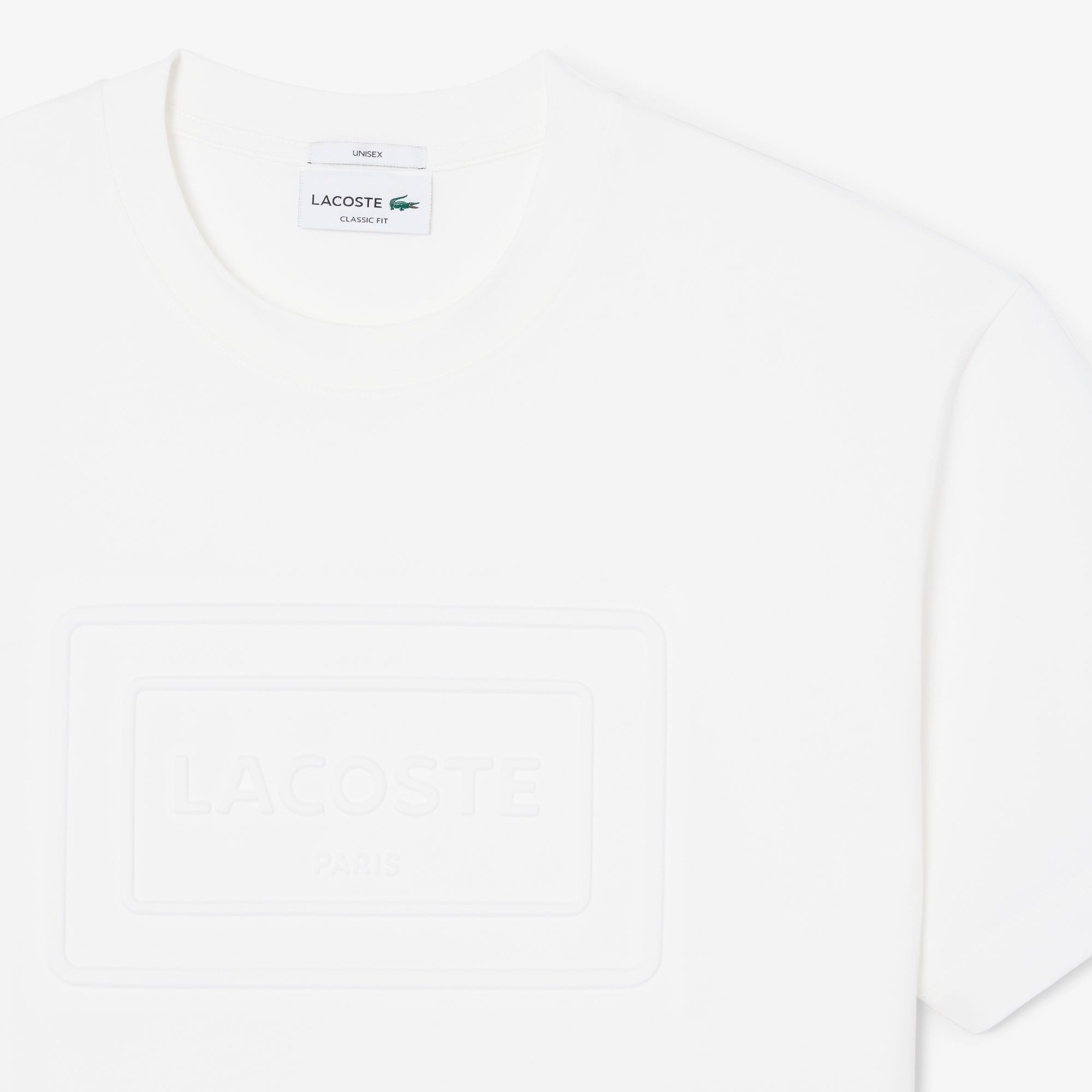 LACOSTE Embossed Branding Cotton T-shirt Unisex