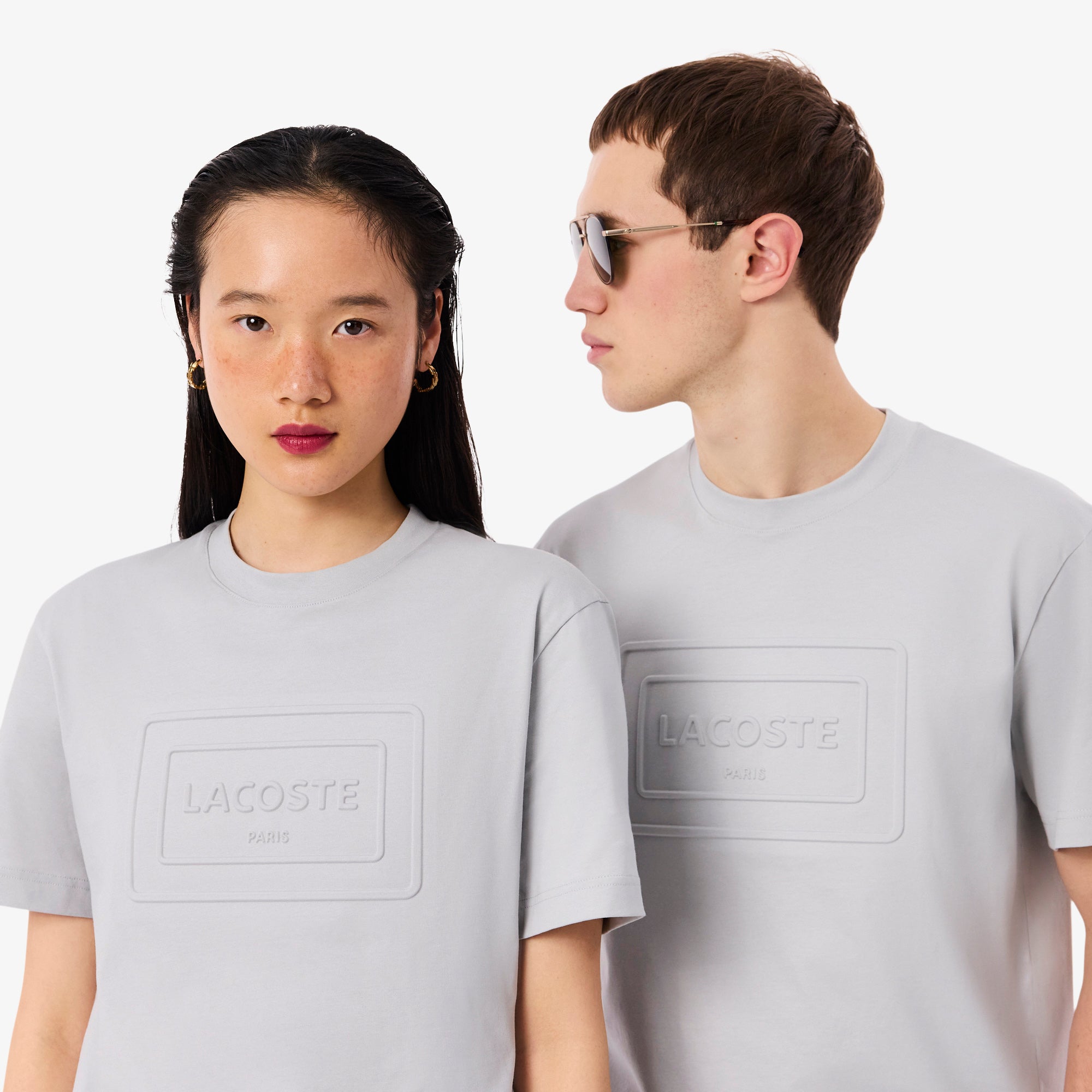 LACOSTE Embossed Branding Cotton T-shirt Unisex