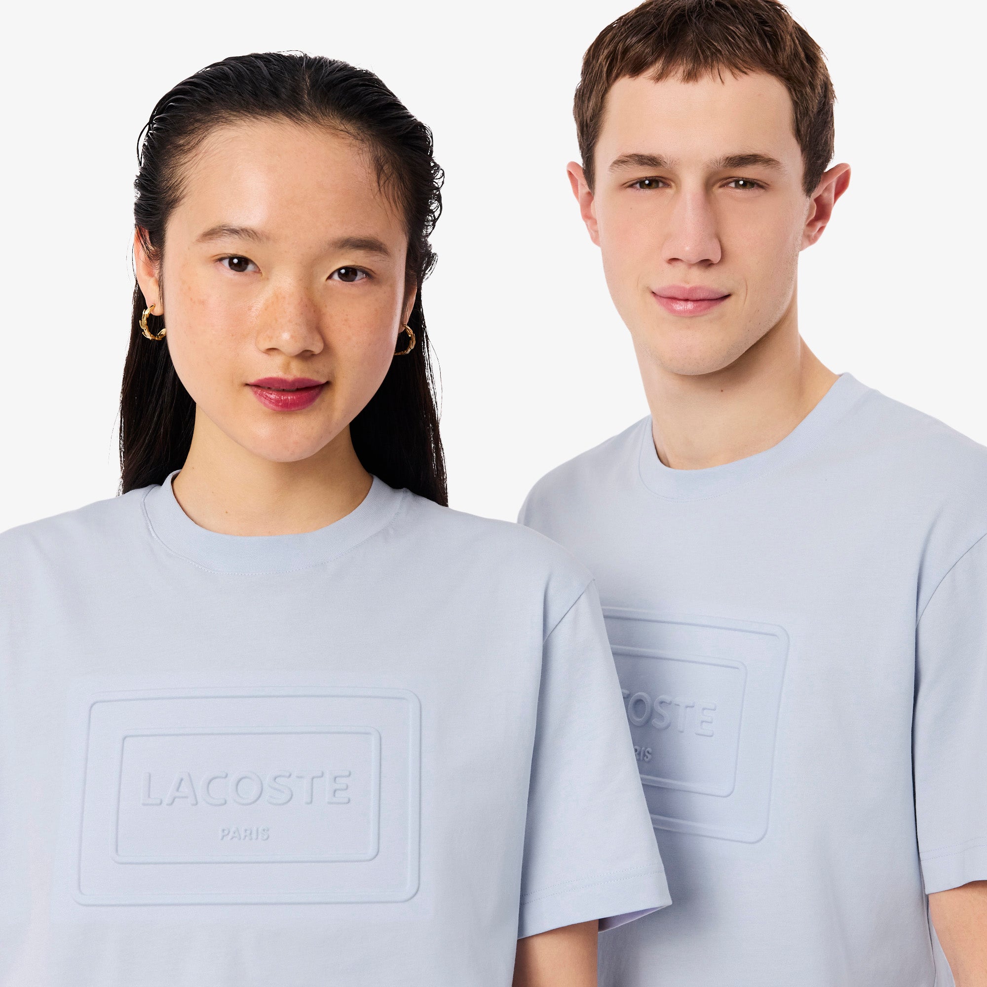 LACOSTE Embossed Branding Cotton T-shirt Unisex