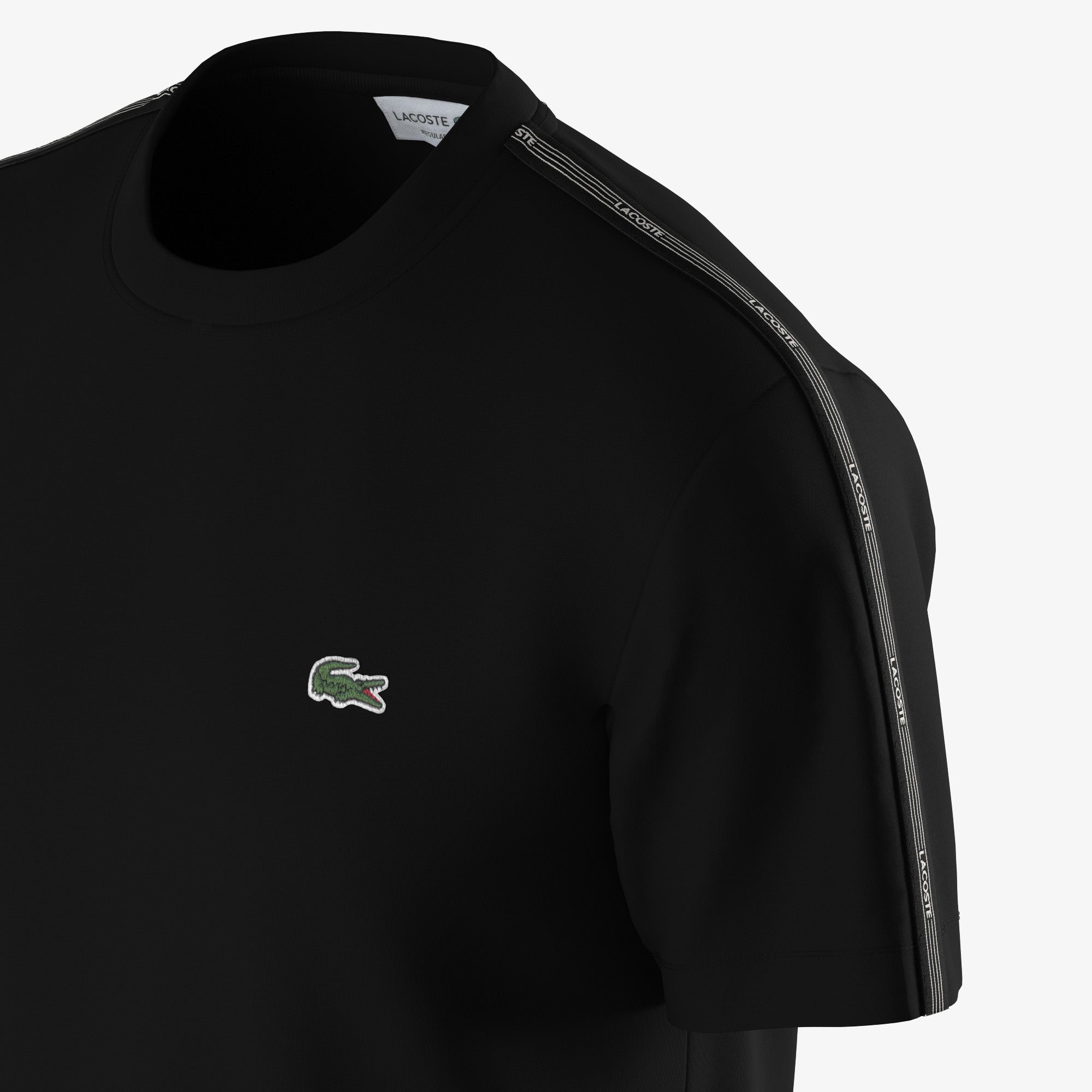 LACOSTE Branded Stripe Band T-Shirt