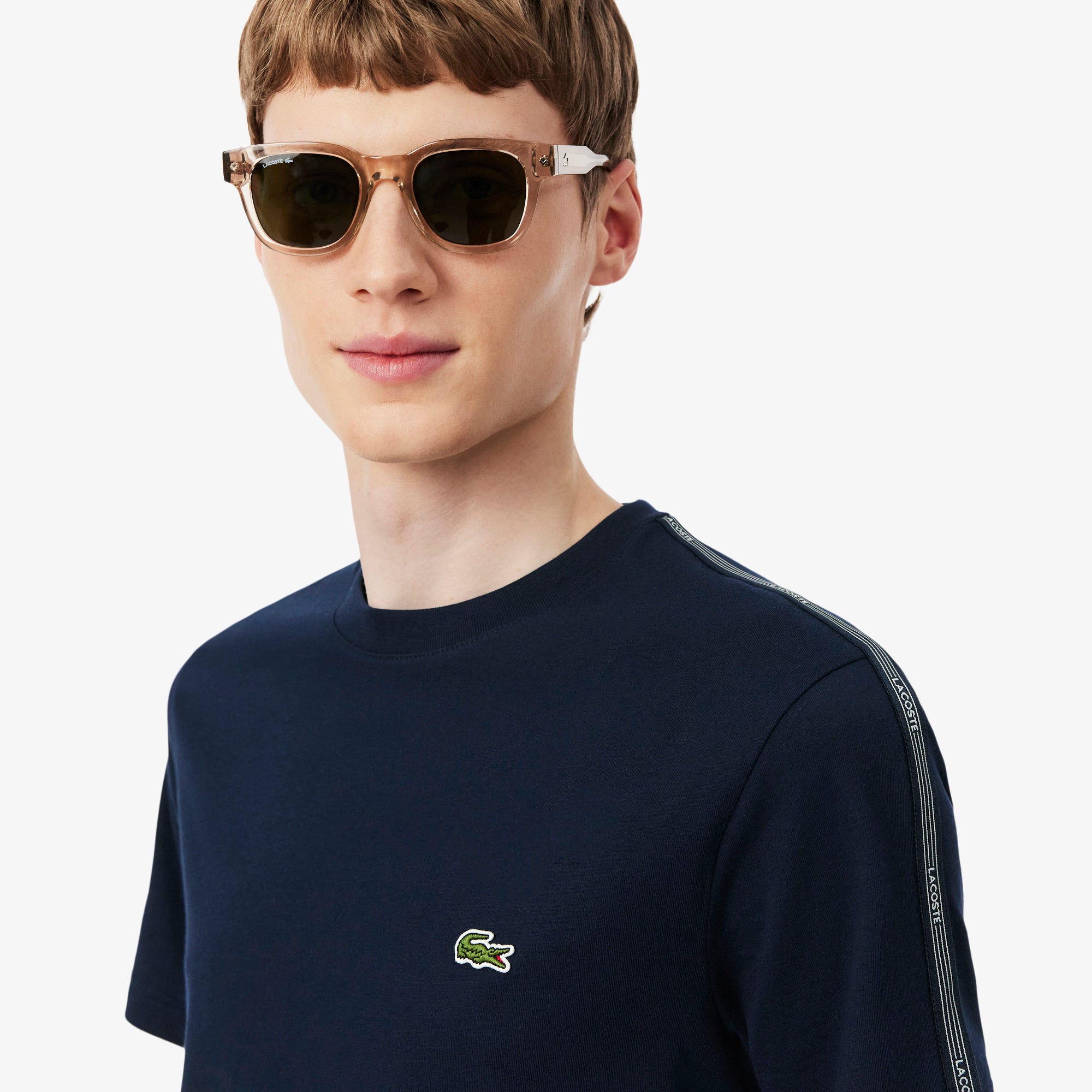 LACOSTE Branded Stripe Band T-Shirt