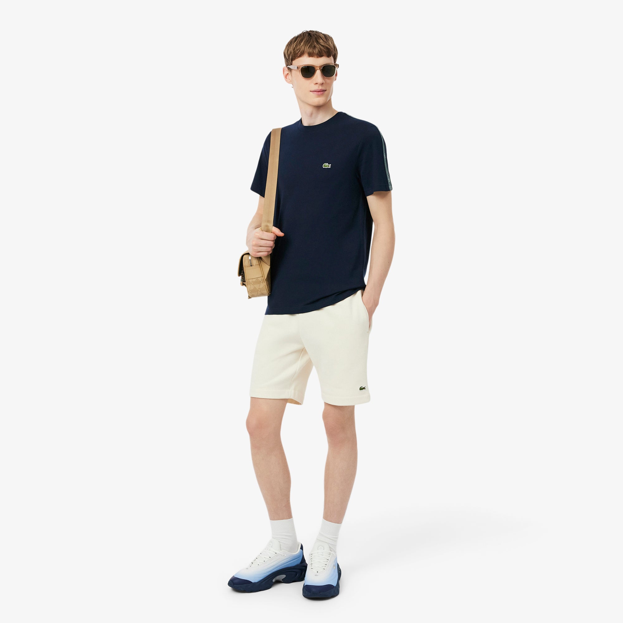 LACOSTE Branded Stripe Band T-Shirt