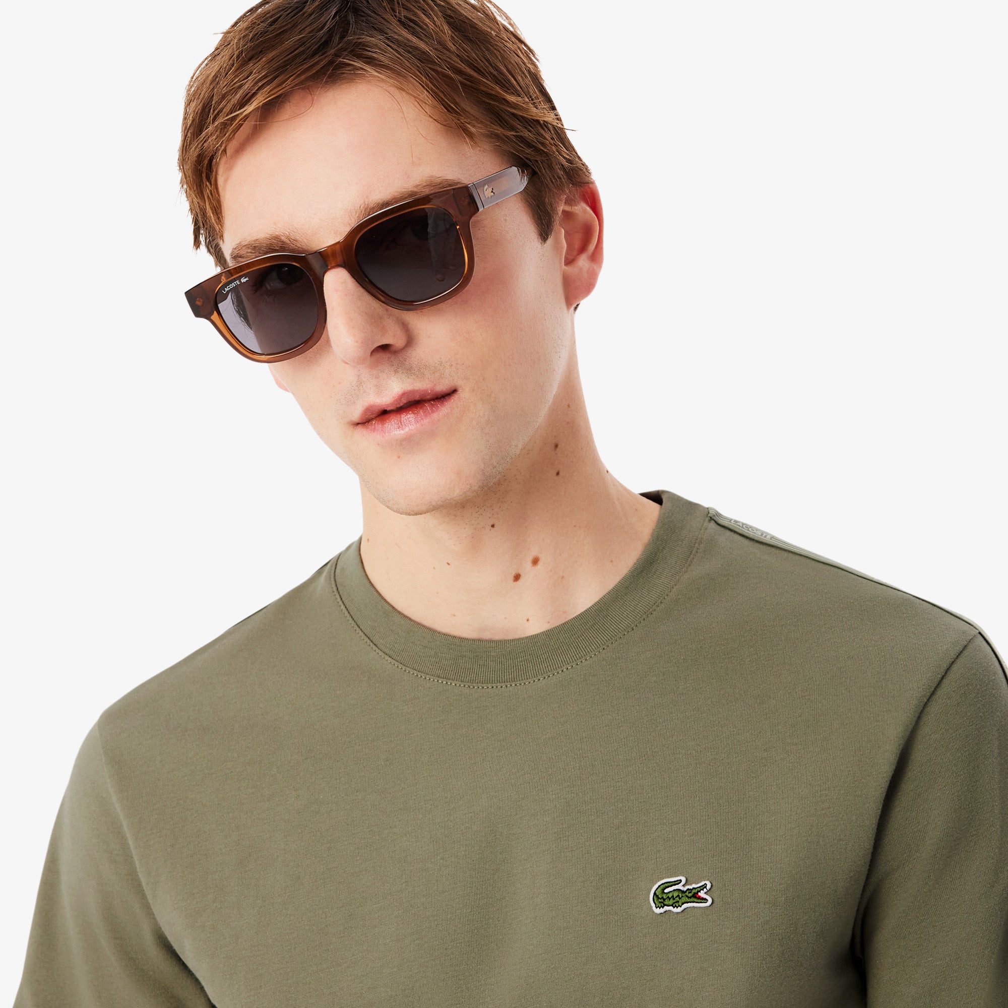 LACOSTE Branded Stripe Band T-Shirt