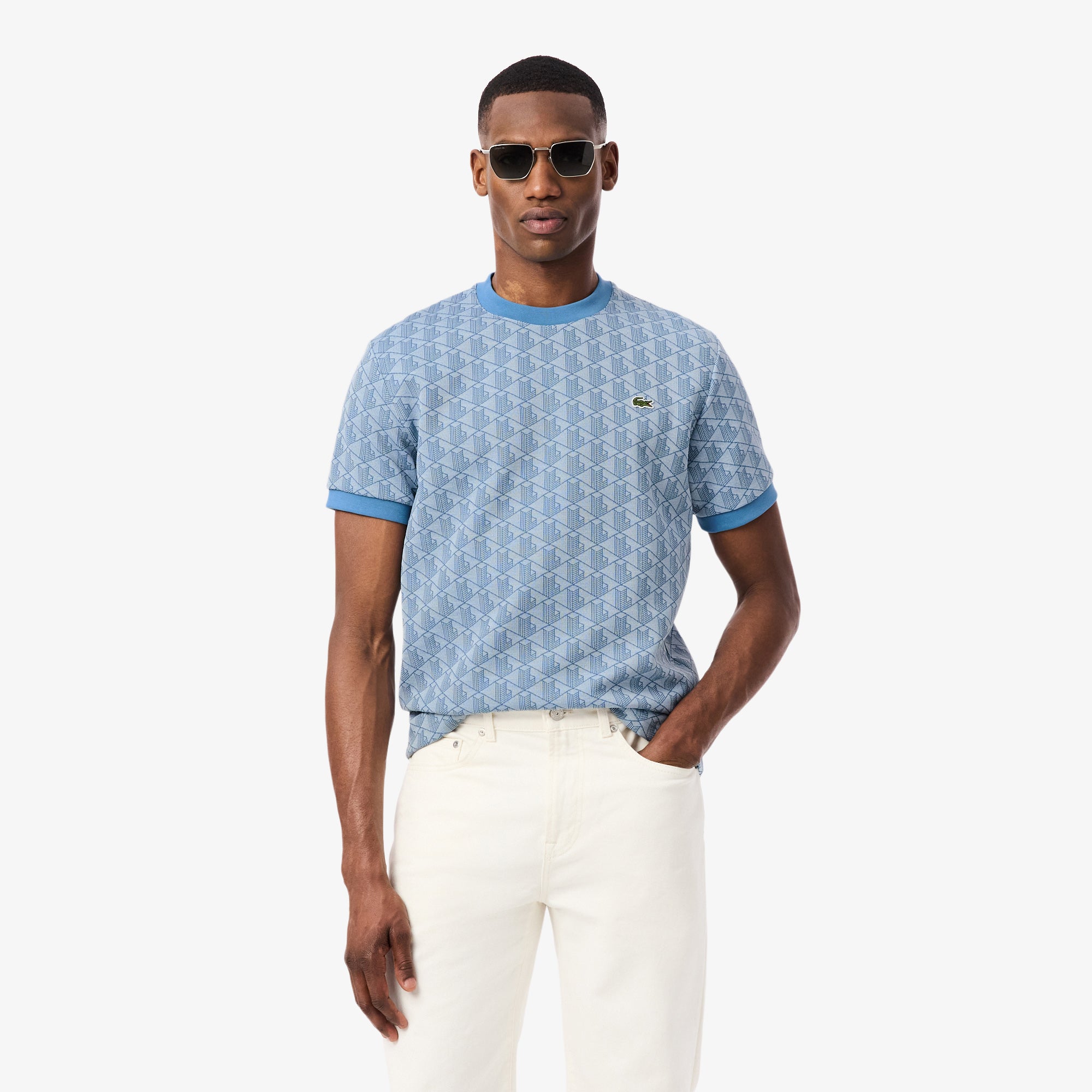 LACOSTE Men Monogram Jacquard T-shirt