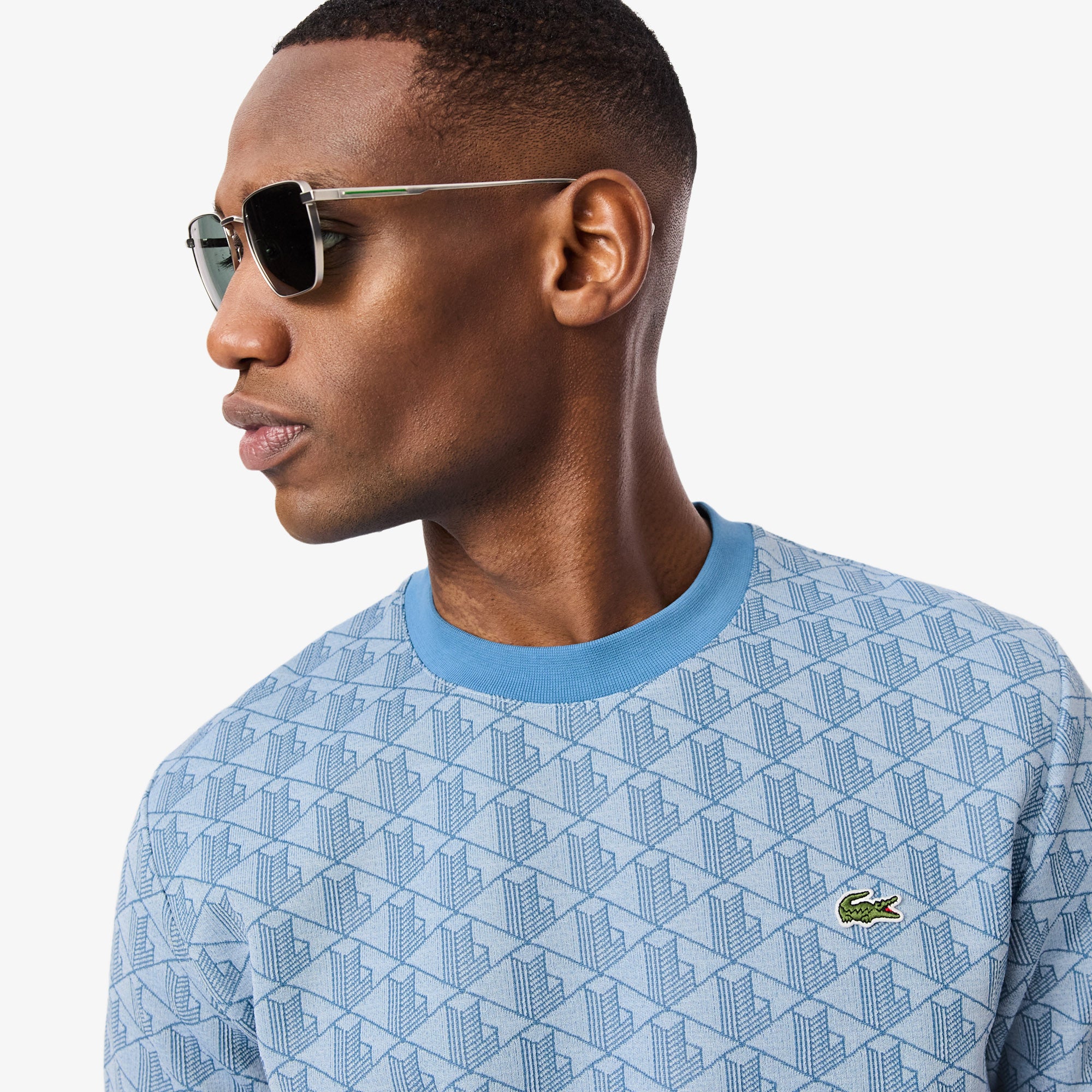 LACOSTE Men Monogram Jacquard T-shirt