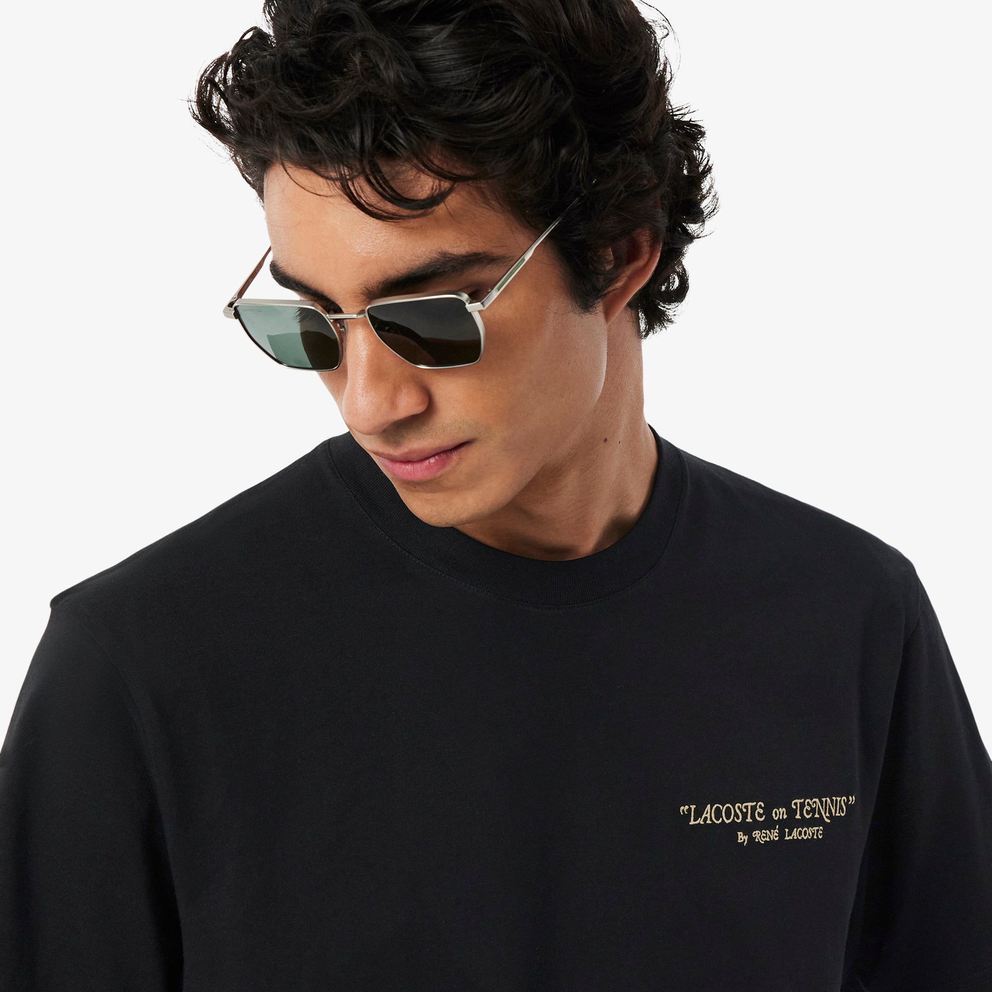 LACOSTE Embroidered Cotton T-shirt