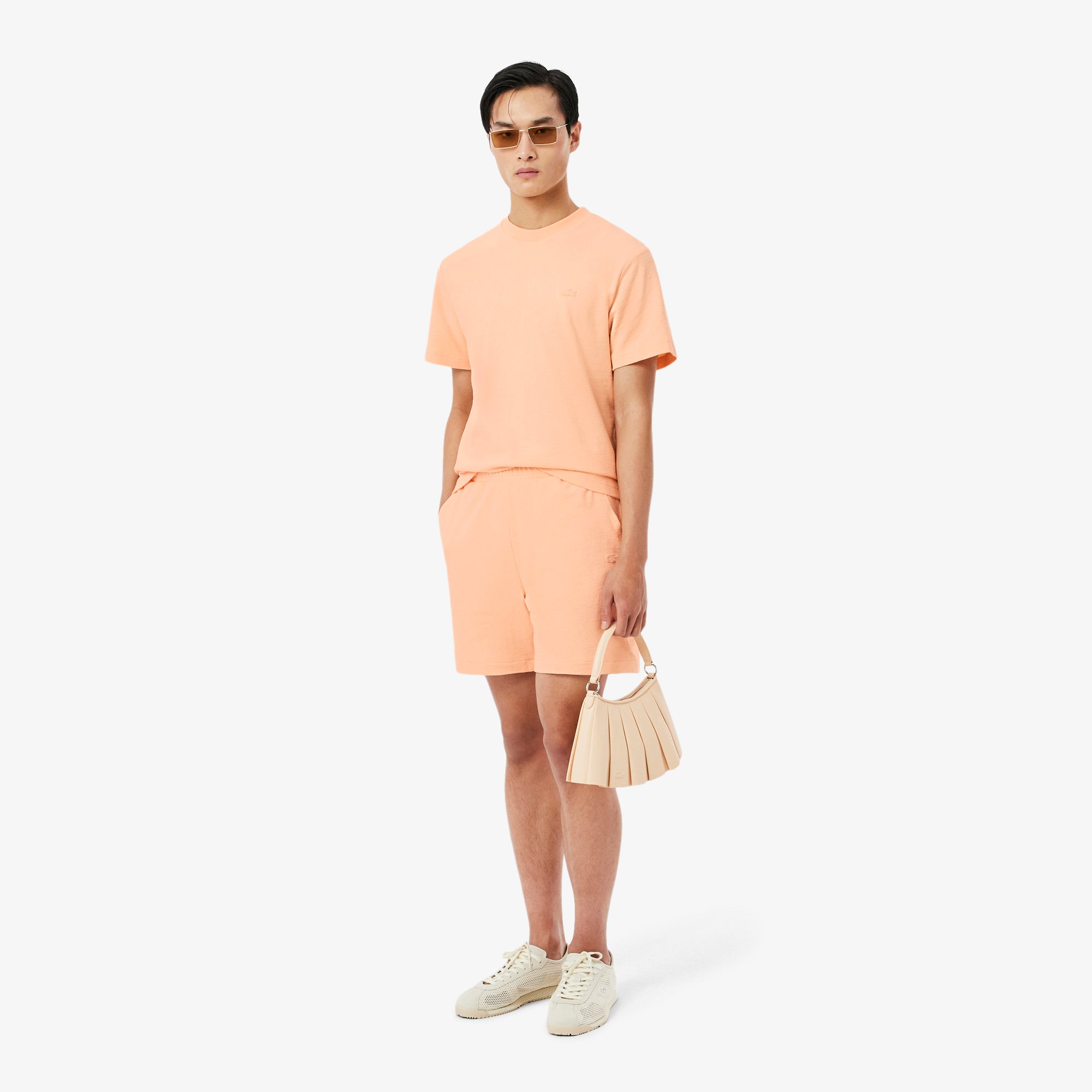 LACOSTE Textured Jersey T-shirt