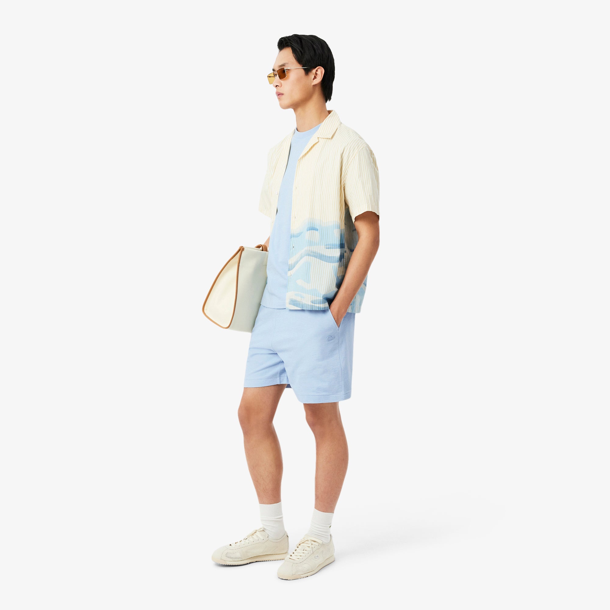 LACOSTE Textured Jersey T-shirt