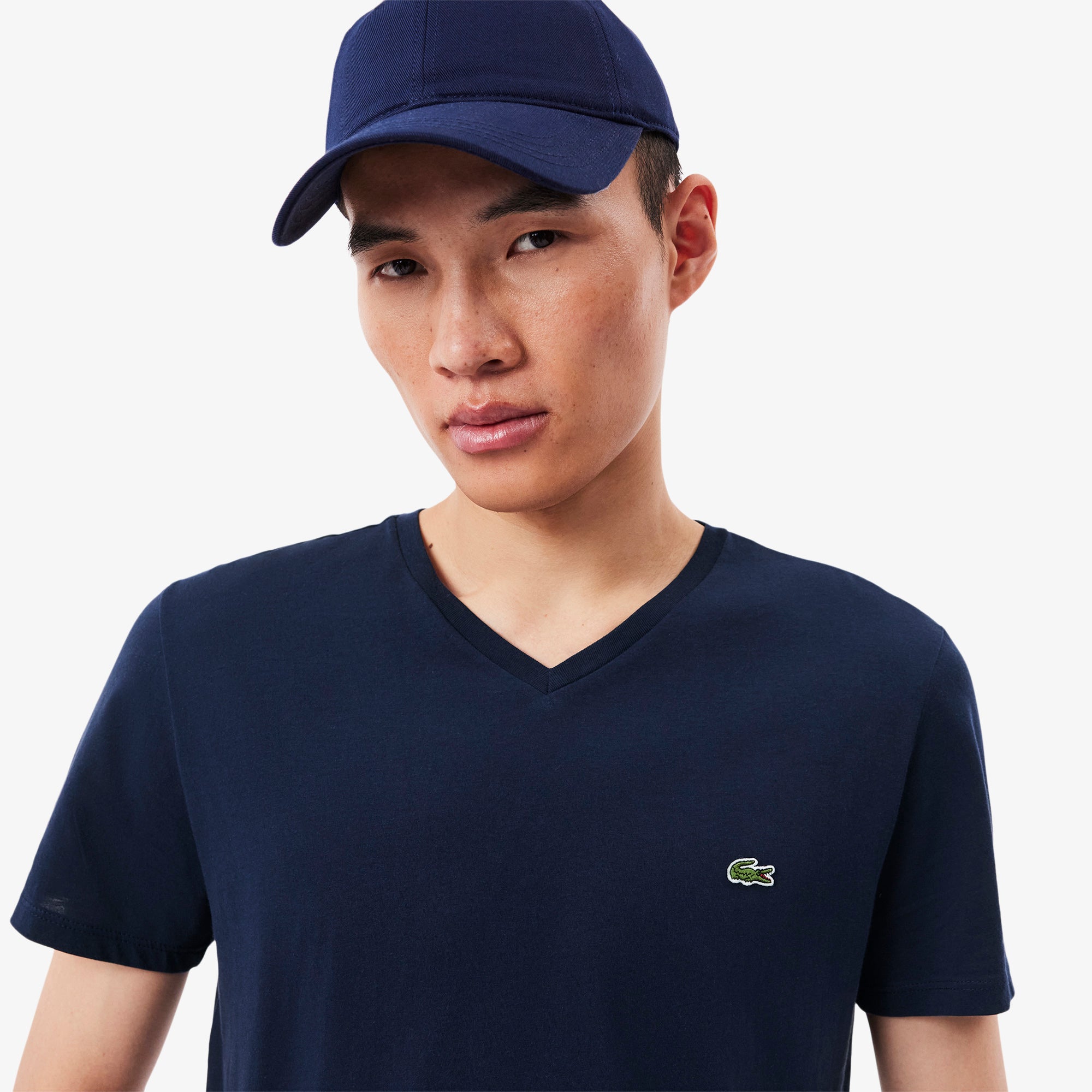 Lacoste Lightweight Cotton Pima V Neck T-shirt