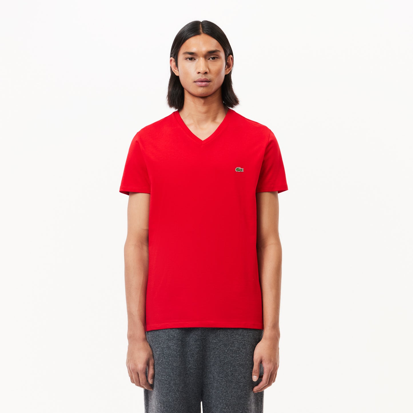 Lacoste Men's V-neck Pima Cotton Jersey T-shirt