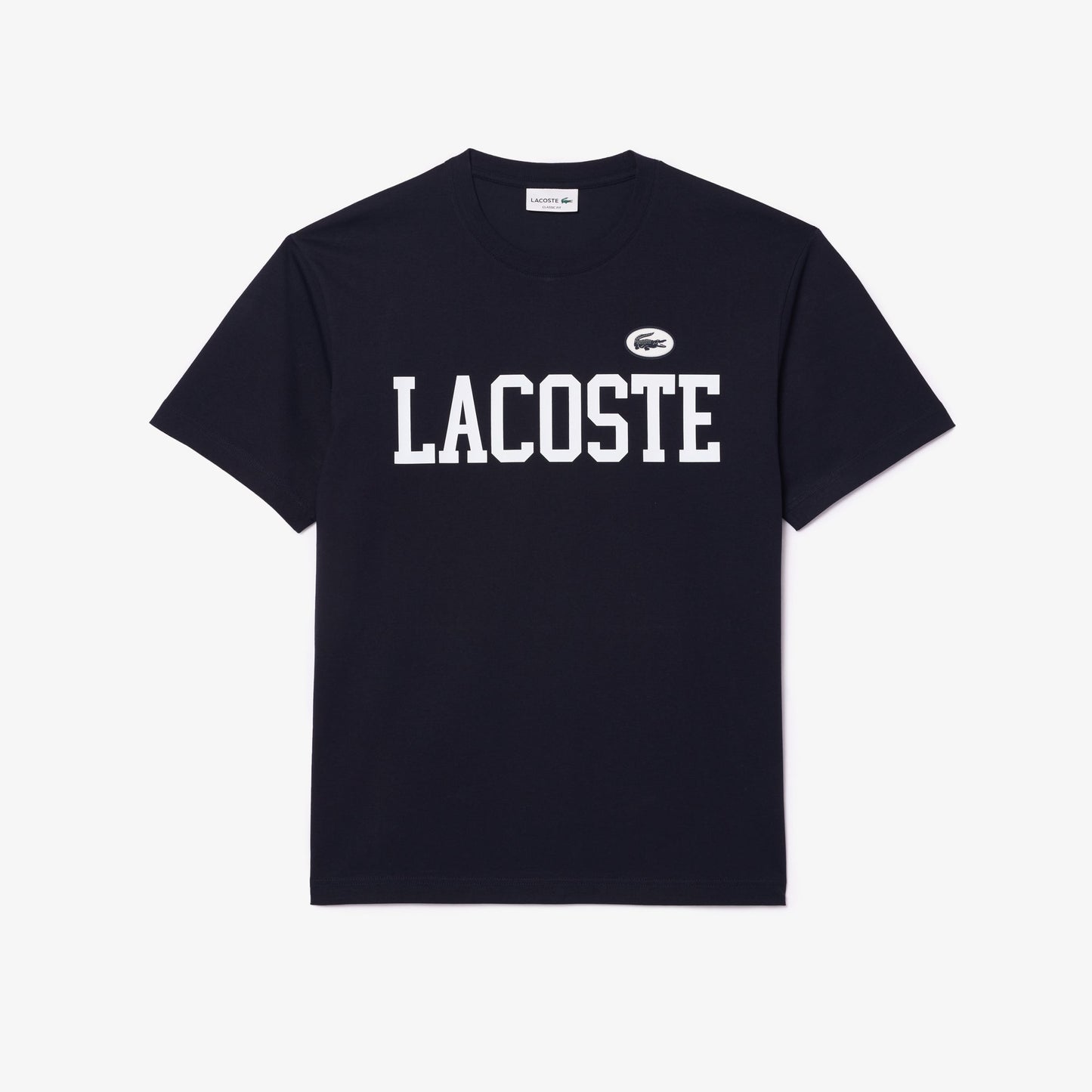 Lacoste Cotton Contrast Print And Badge T-shirt