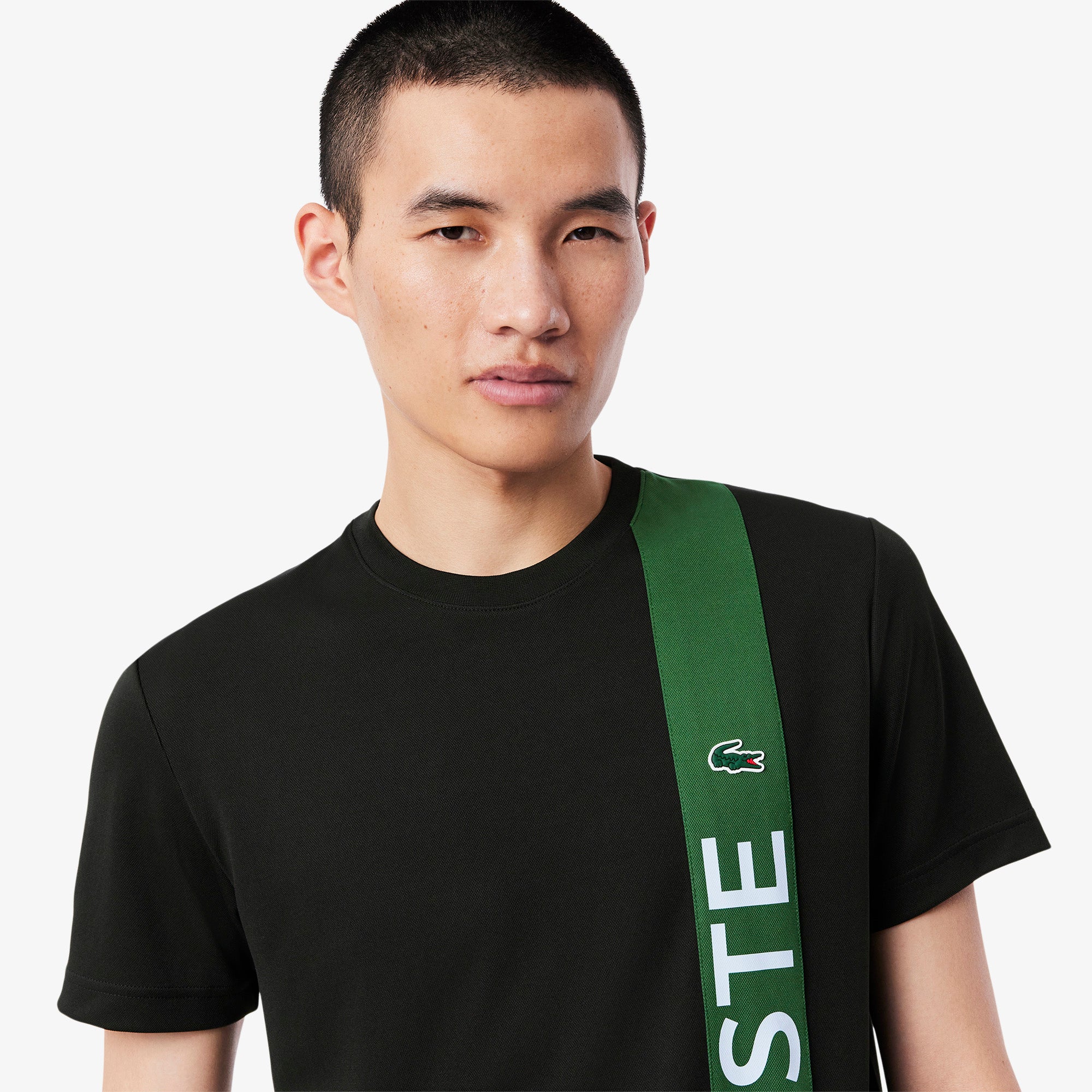LACOSTE Ultra Dry Print Branding Tennis T-shirt