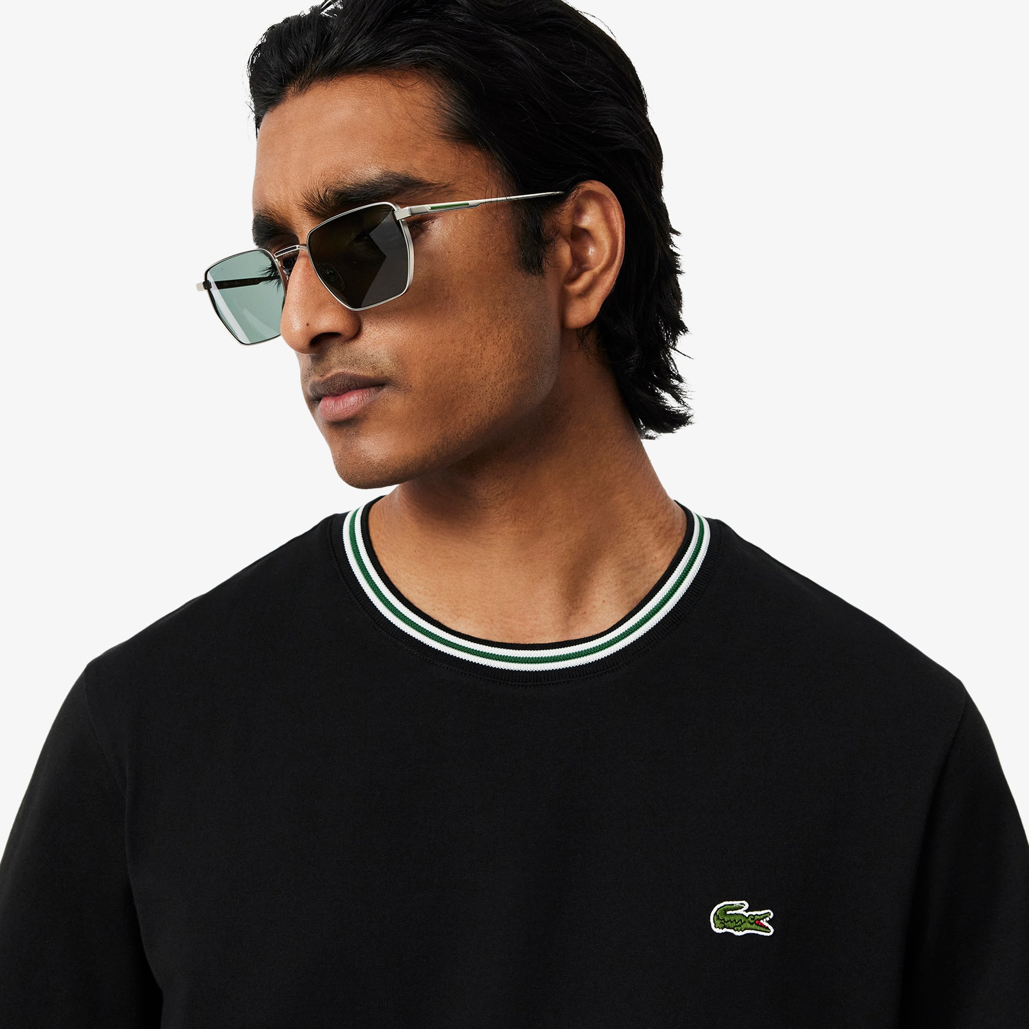 Lacoste Regular Fit Ribbed Collar Cotton T-Shirt