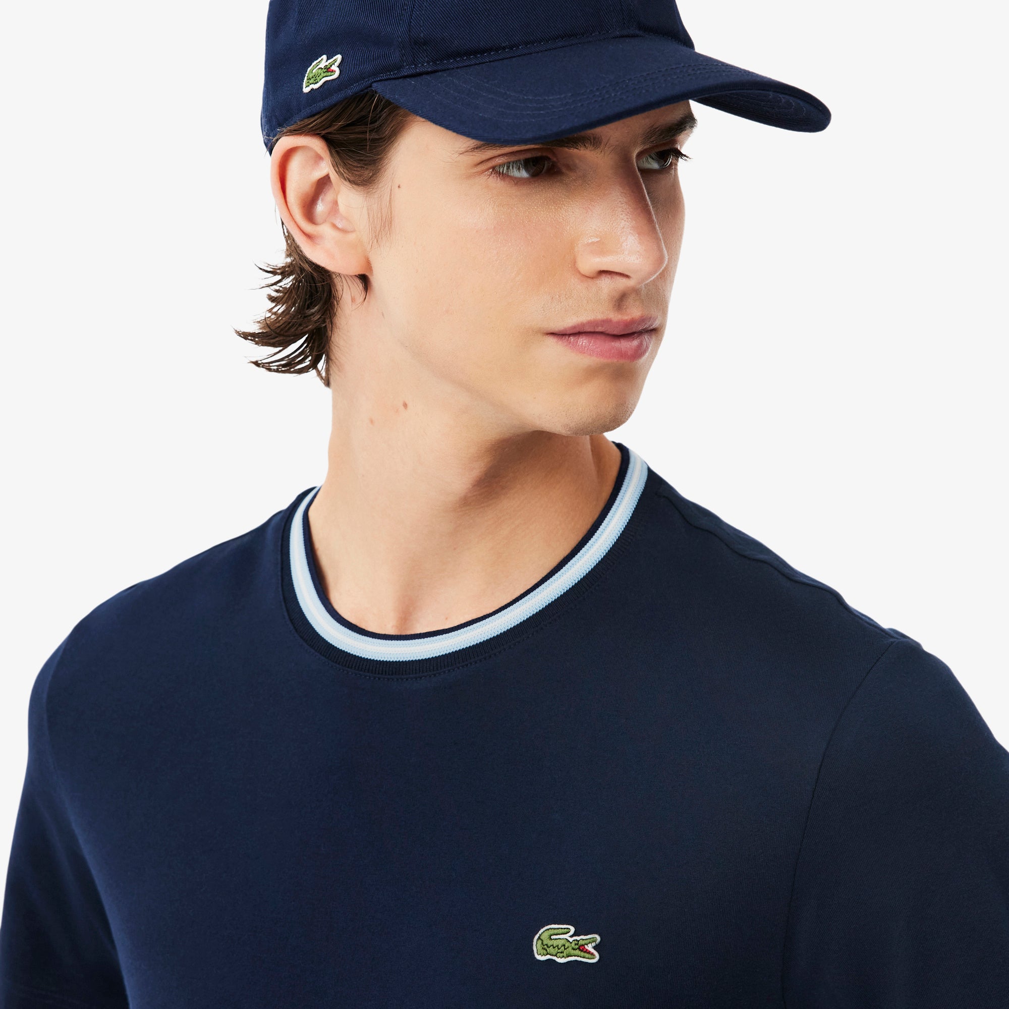 Lacoste Regular Fit Ribbed Collar Cotton T-Shirt