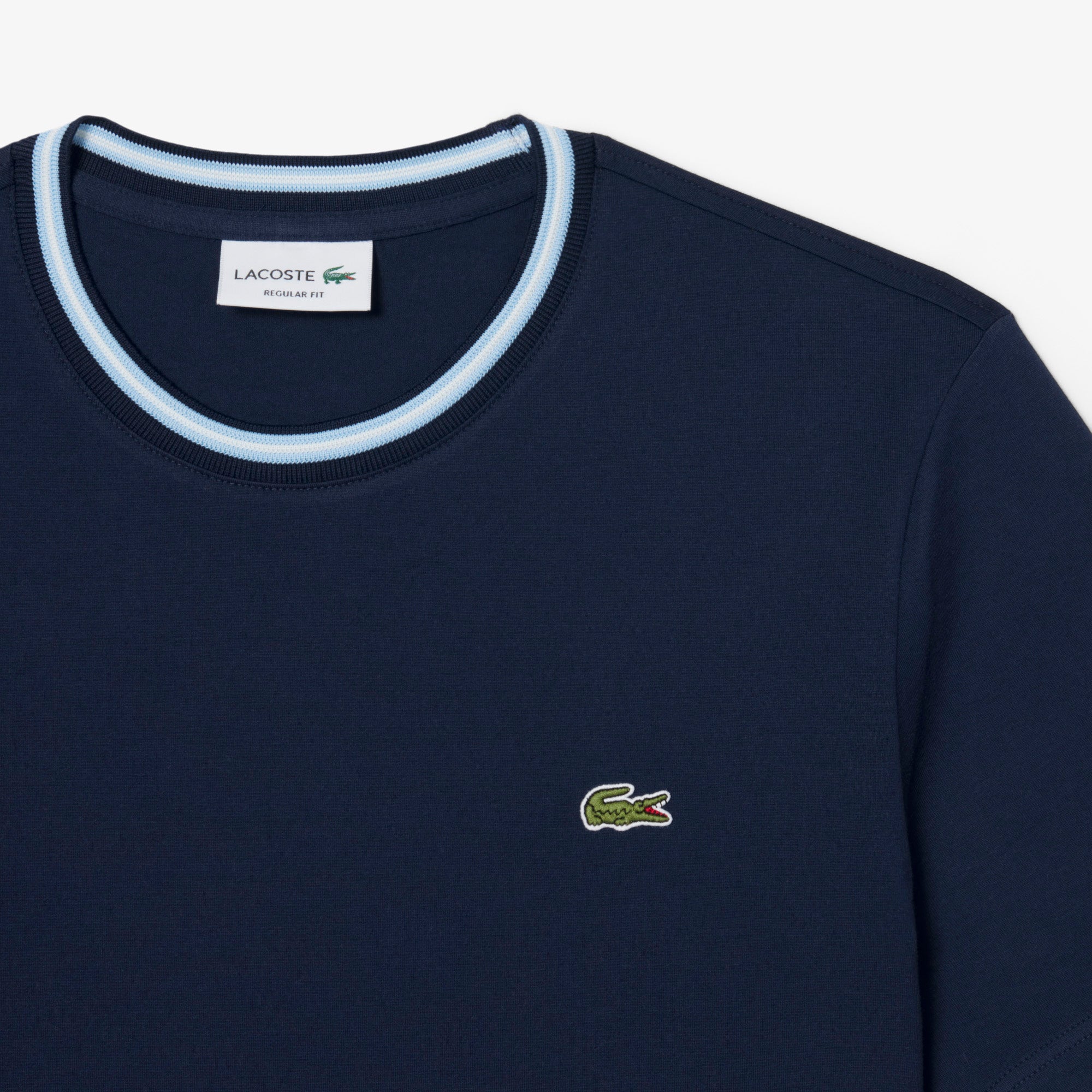 Lacoste Regular Fit Ribbed Collar Cotton T-Shirt