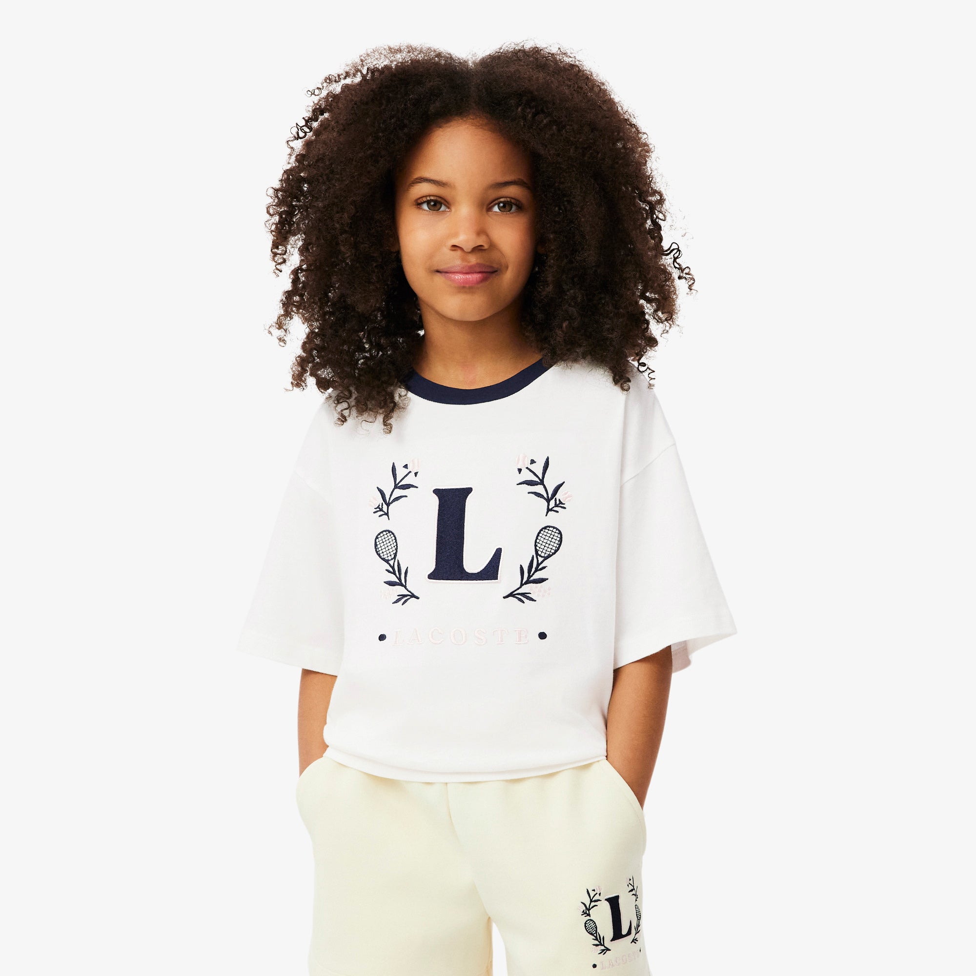 LACOSTE Contrast Badge Cotton T-Shirt
