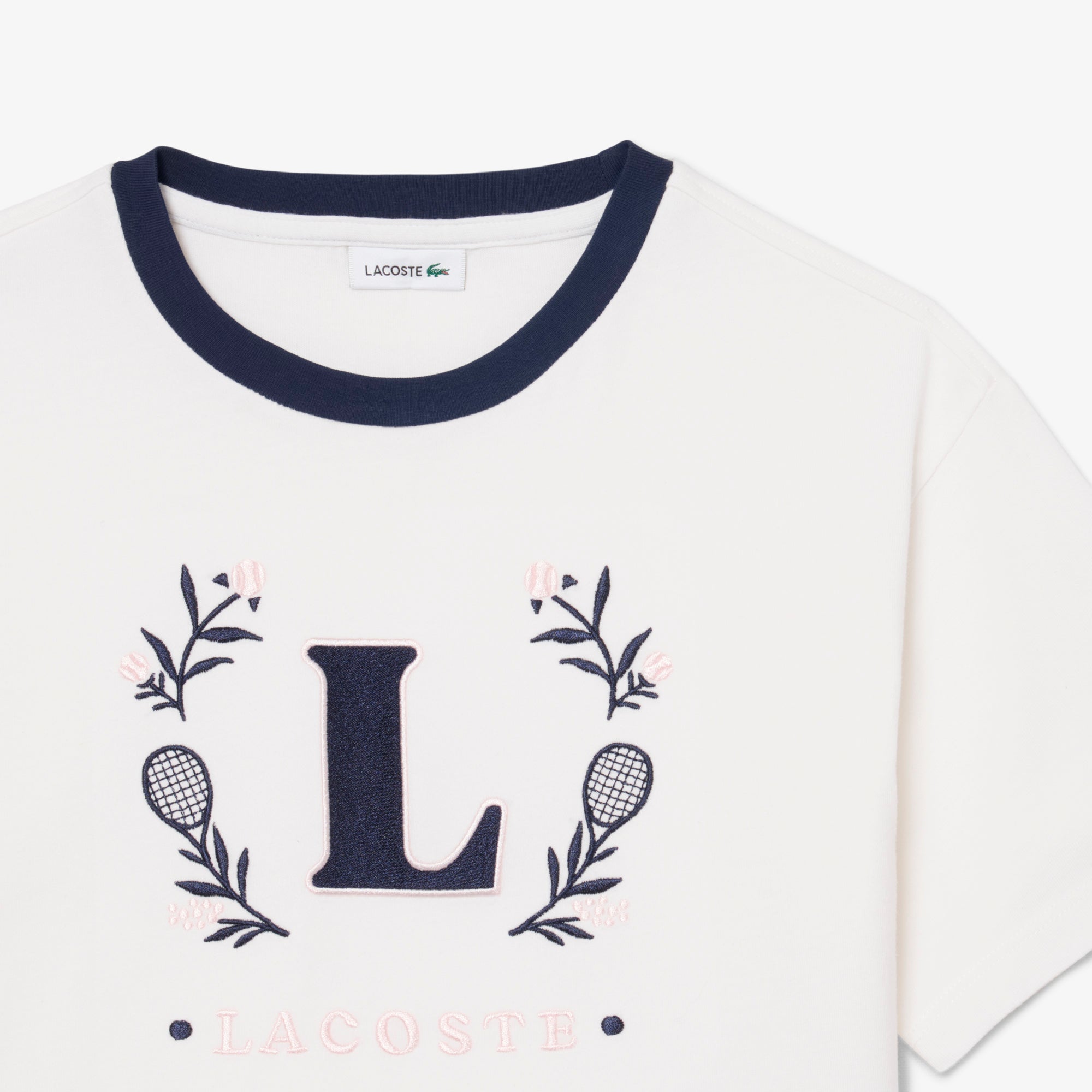 LACOSTE Contrast Badge Cotton T-Shirt