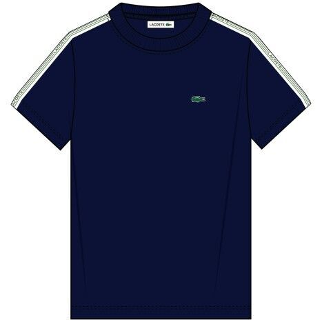LACOSTE Logo Stripe Cotton Kids T-shirt