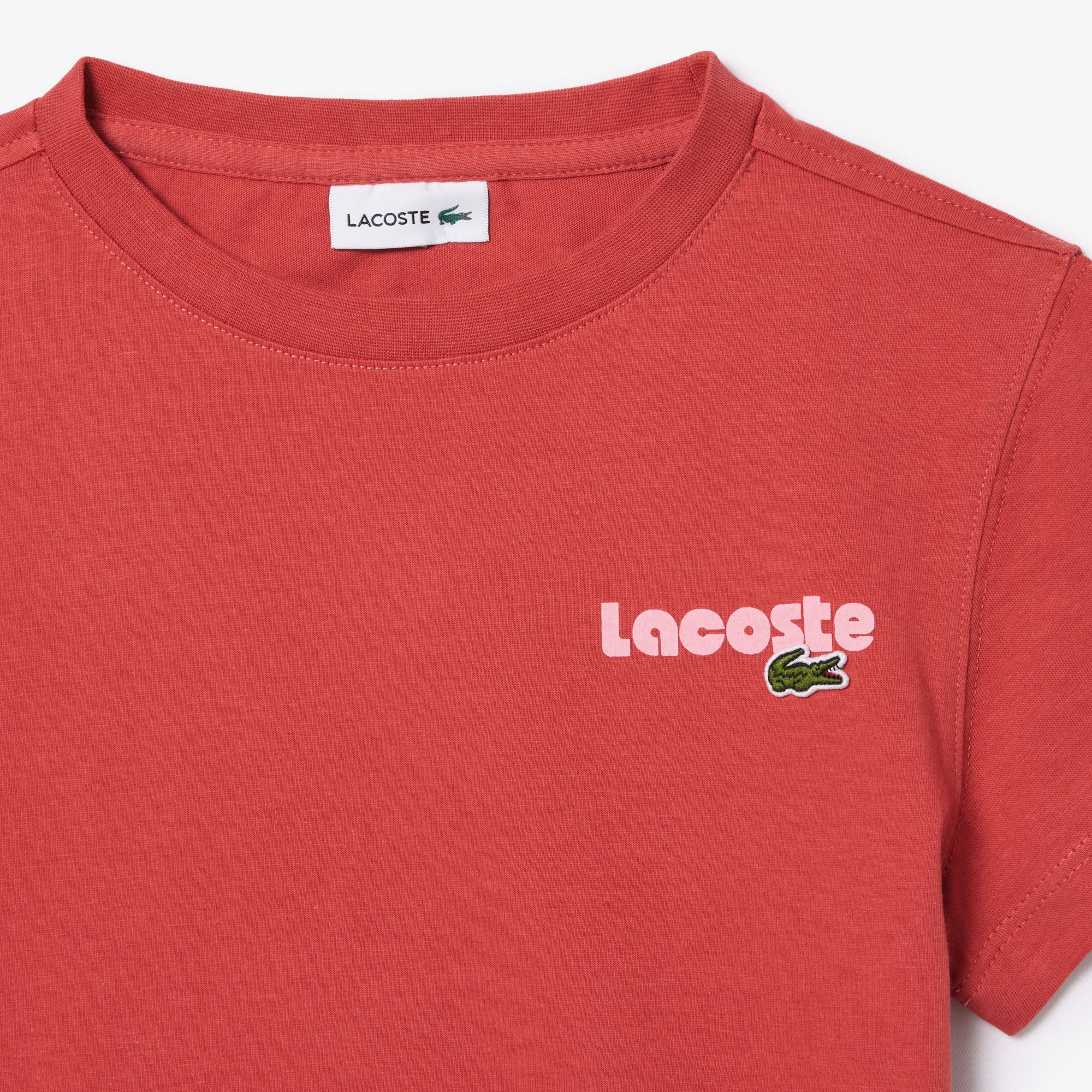 Lacoste Kid's Contrast Print Cotton Jersey T-shirt