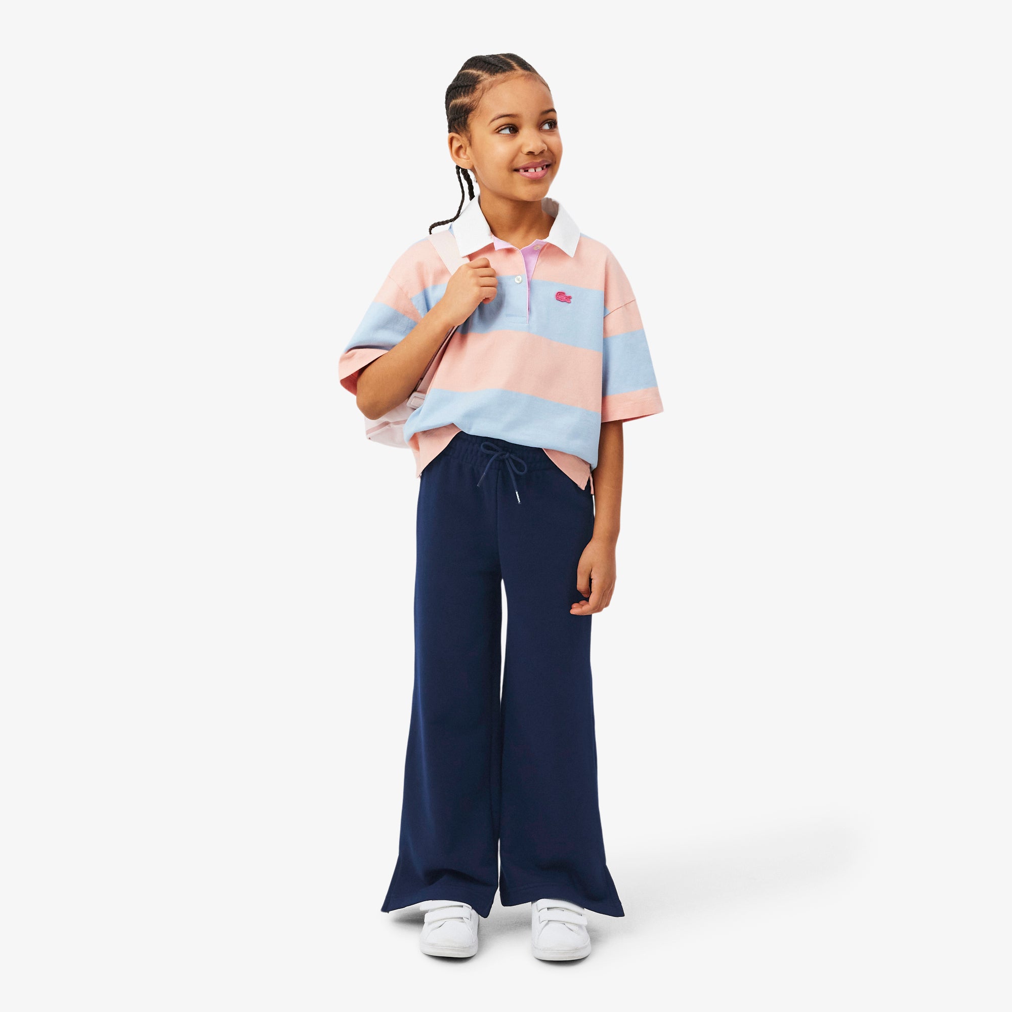LACOSTE Girls' Flared Leg Fleece Sweatpants