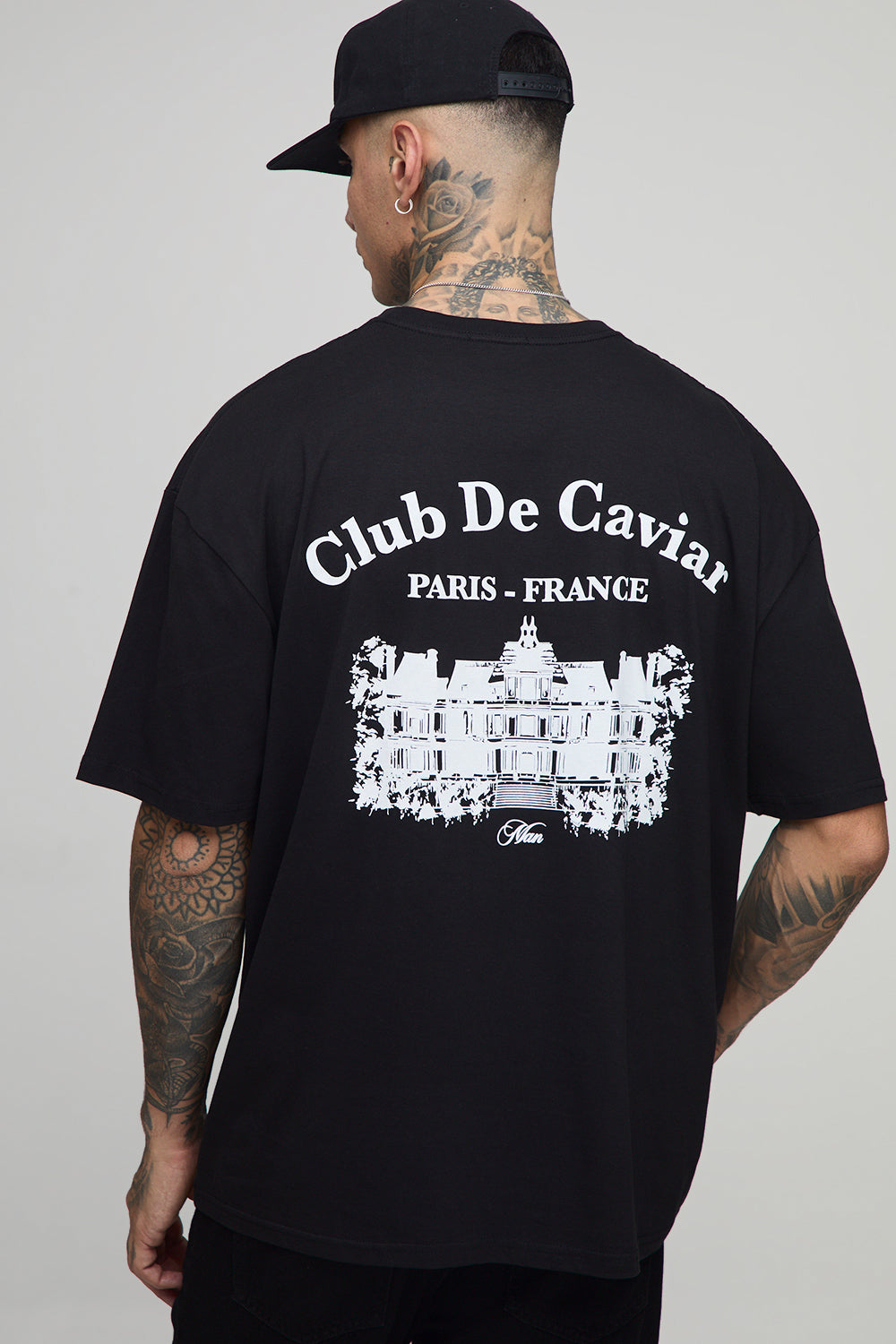 BOOHOOMAN Tall Oversized Club De Caviar T-Shirt