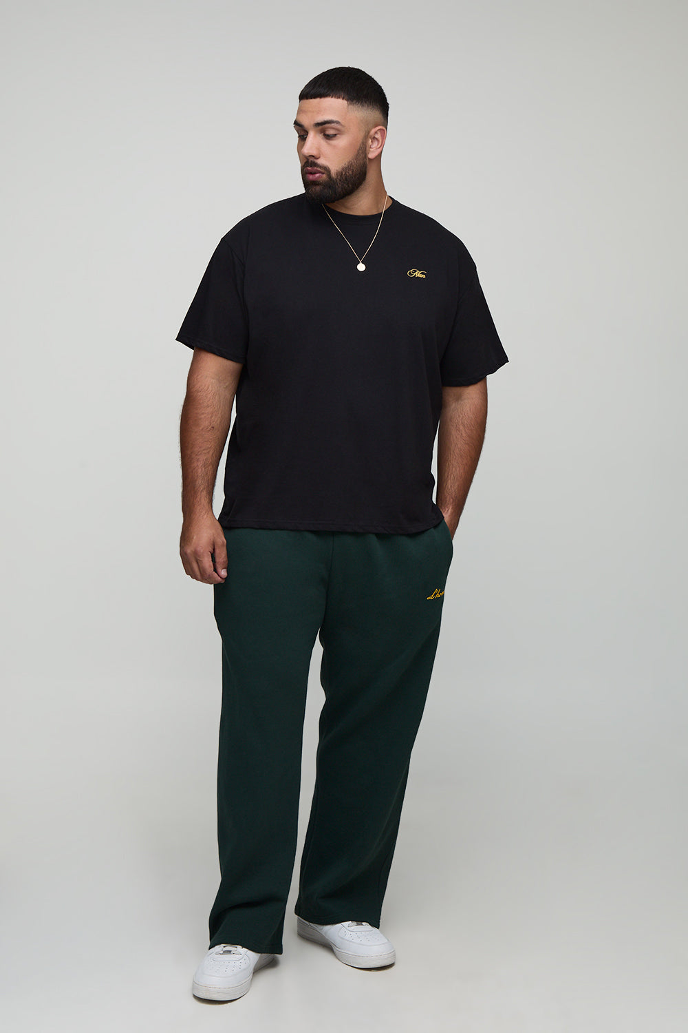 BOOHOOMAN Plus Oversized Man Script Après Ski Champagne Print T-Shirt