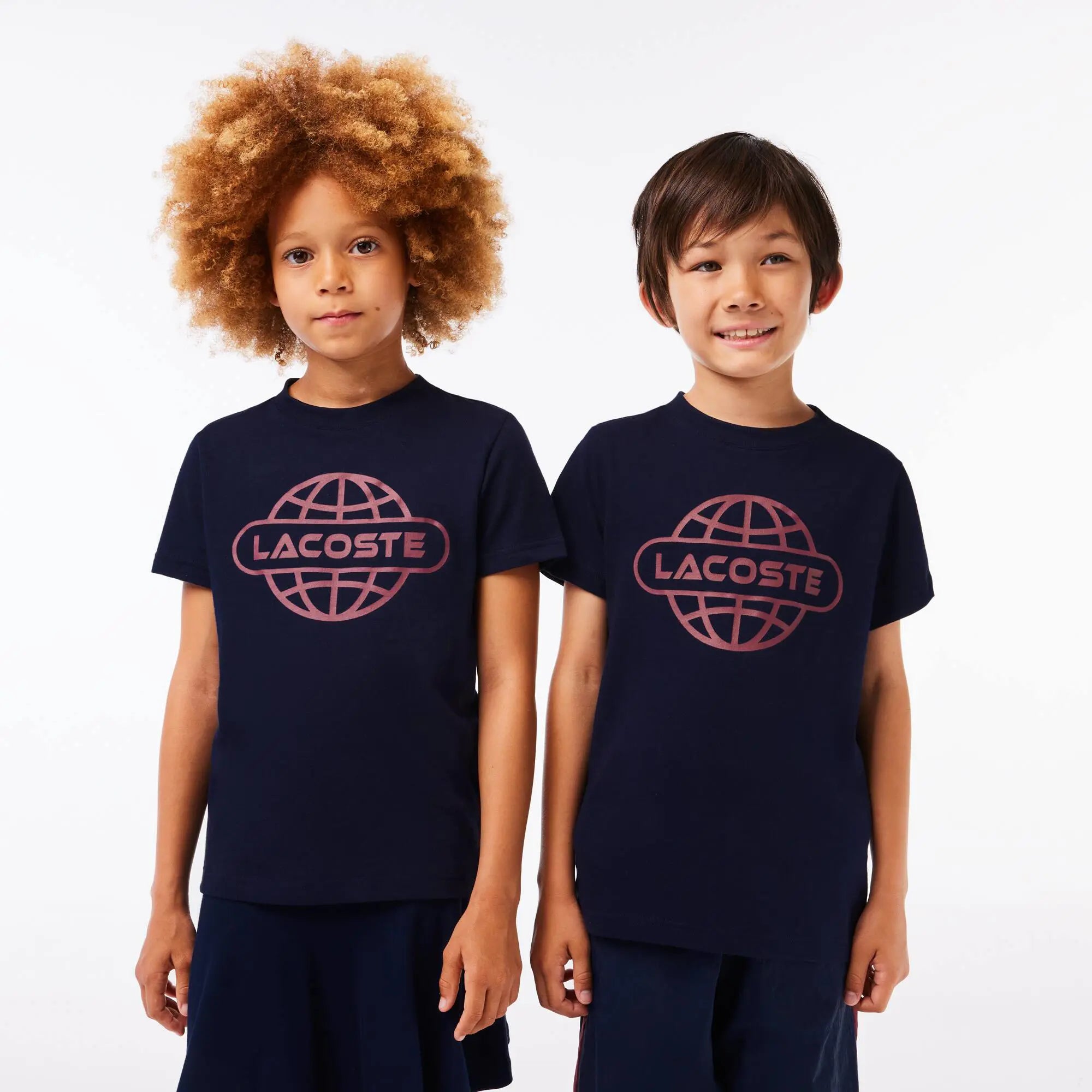 Cotton Jersey Planet Print T-shirt - Navy Blue / 8years - Lacoste Apparel THE MIX