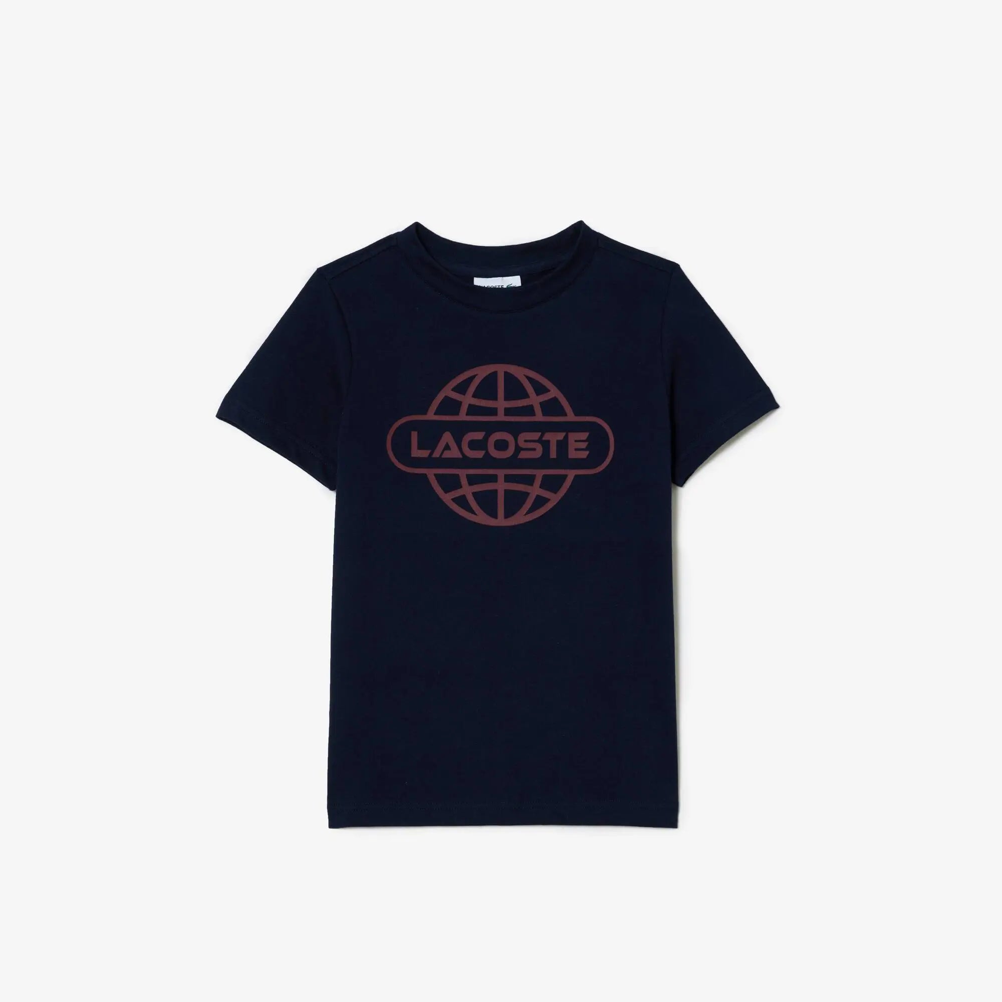 Cotton Jersey Planet Print T-shirt - Navy Blue / 6years - Lacoste Apparel THE MIX