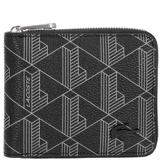 Lacoste Men's Monogram Print Small Billfold Zip Wallet