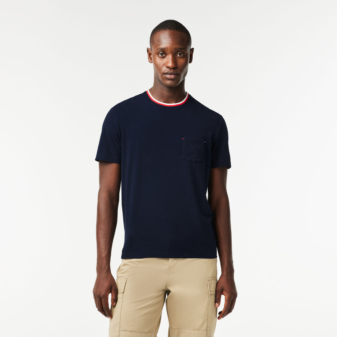Lacoste Contrast Neck Pyjama Top - Lacoste Apparel THE MIX