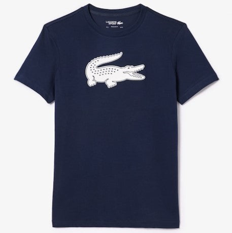 Lacoste Men's Sport 3D Print Crocodile Breathable Jersey T-shirt - 3 - S / 525 Navy Blue/White - Lacoste Apparel THE MIX