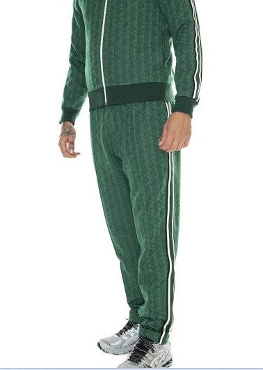 Lacoste Jacquard Monogrammed Paris Tracksuit Bottoms - 3 - S / QIJ / Green - Lacoste Apparel THE MIX