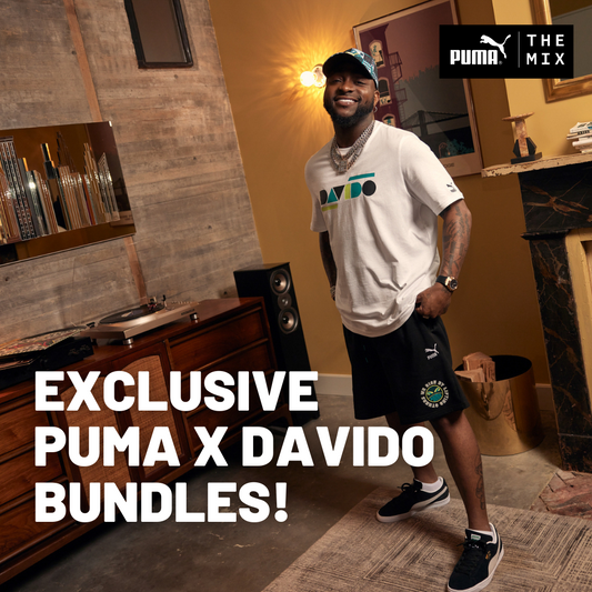 PUMA x Davido Bundle: Logo Tee, Shorts + BB Cap