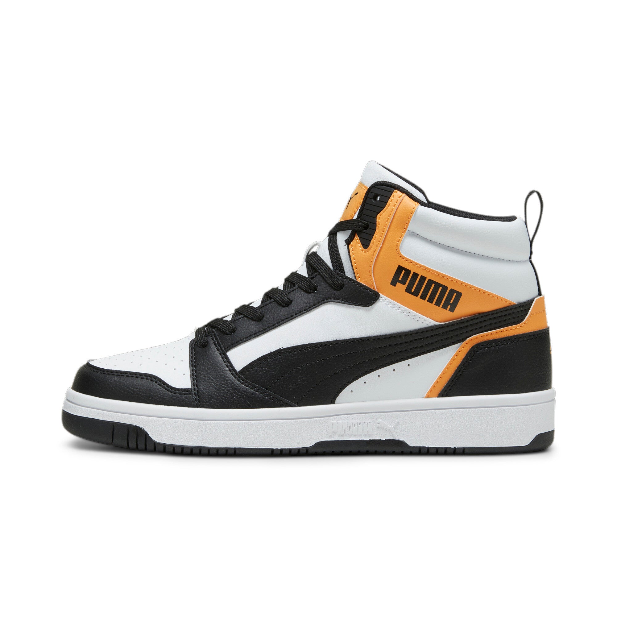 Puma Rebound v6 Hi-Top - White/Black/Orange