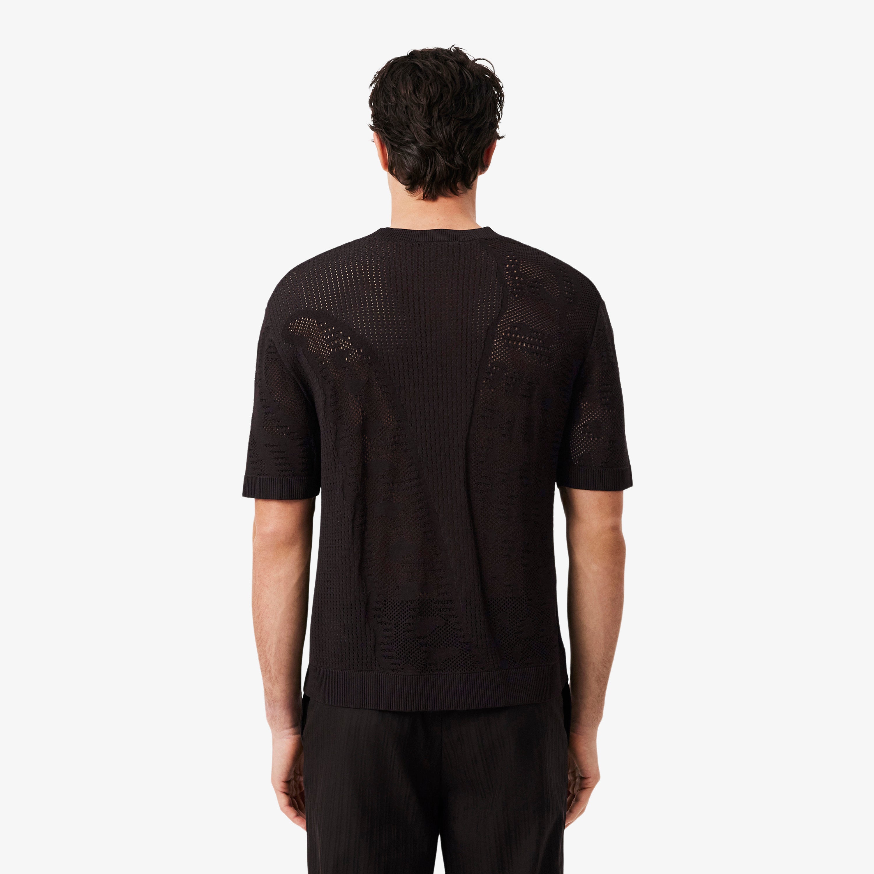 LACOSTE Relaxed Fit Short Sleeved Printed Sweater