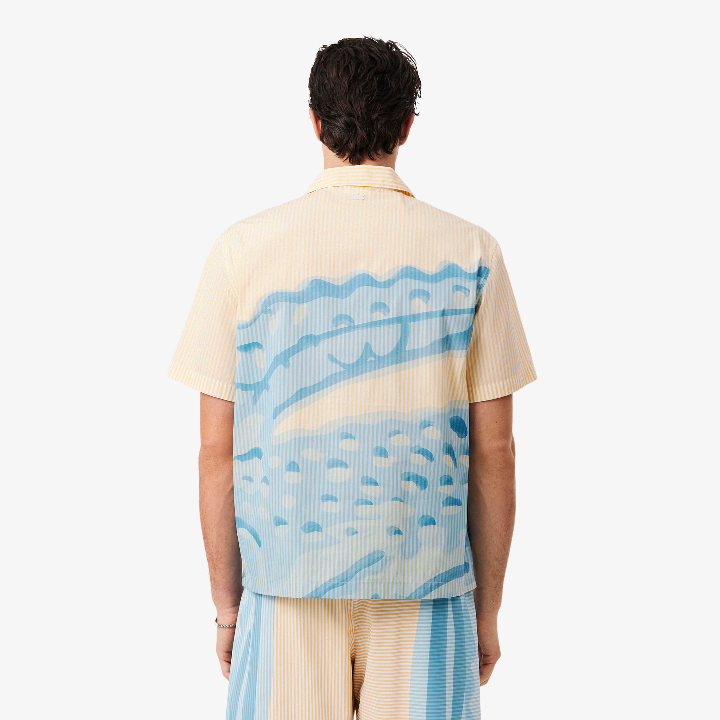 LACOSTE Relaxed Fit Striped Crocodile Shirt