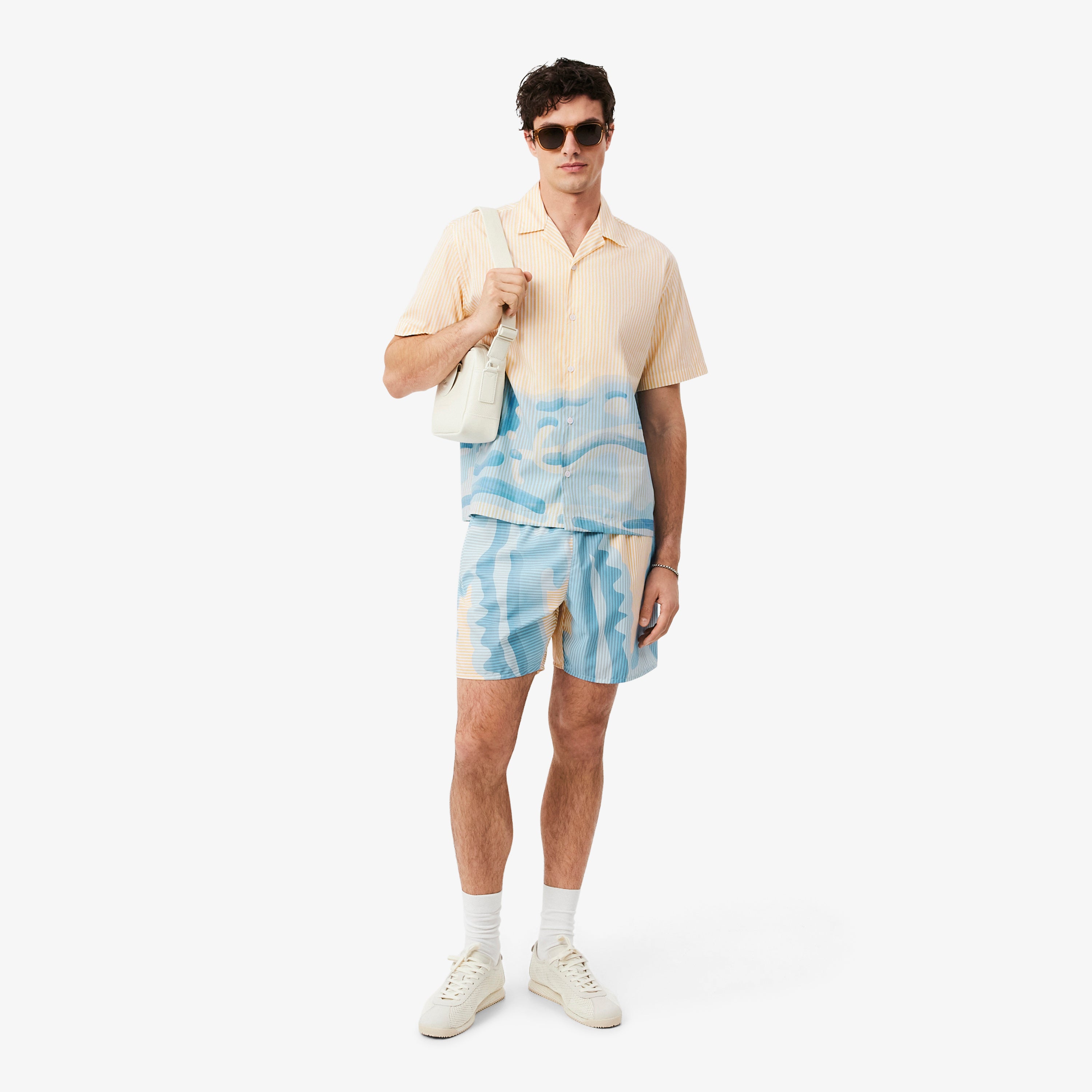 LACOSTE Relaxed Fit Striped Crocodile Shirt