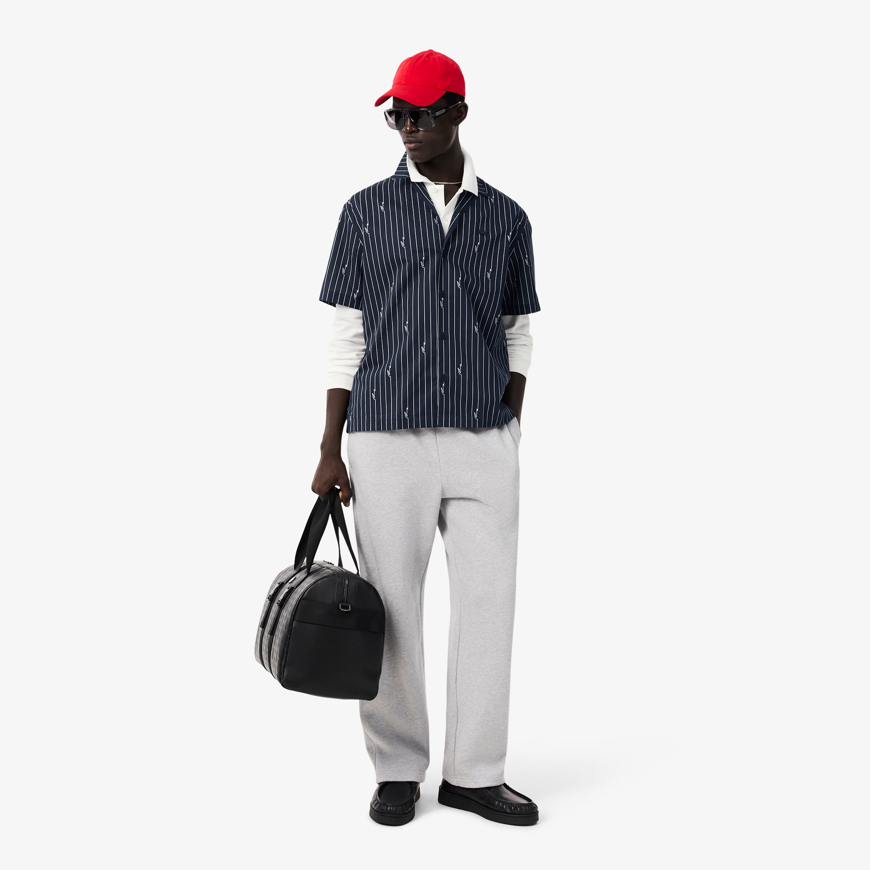 LACOSTE Men Relaxed Fit Print Twill Shirt