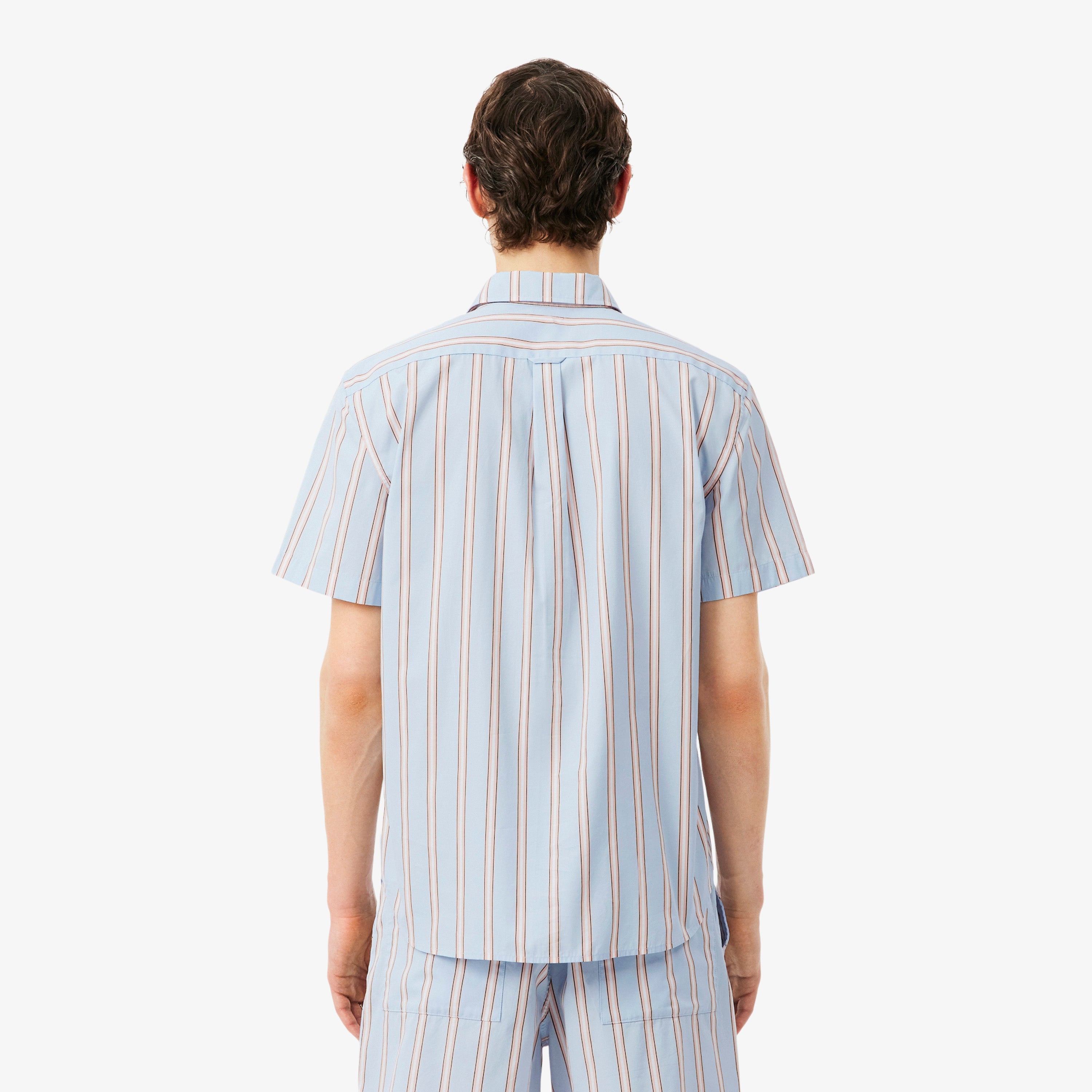 LACOSTE Regular Fit Striped Poplin Shirt