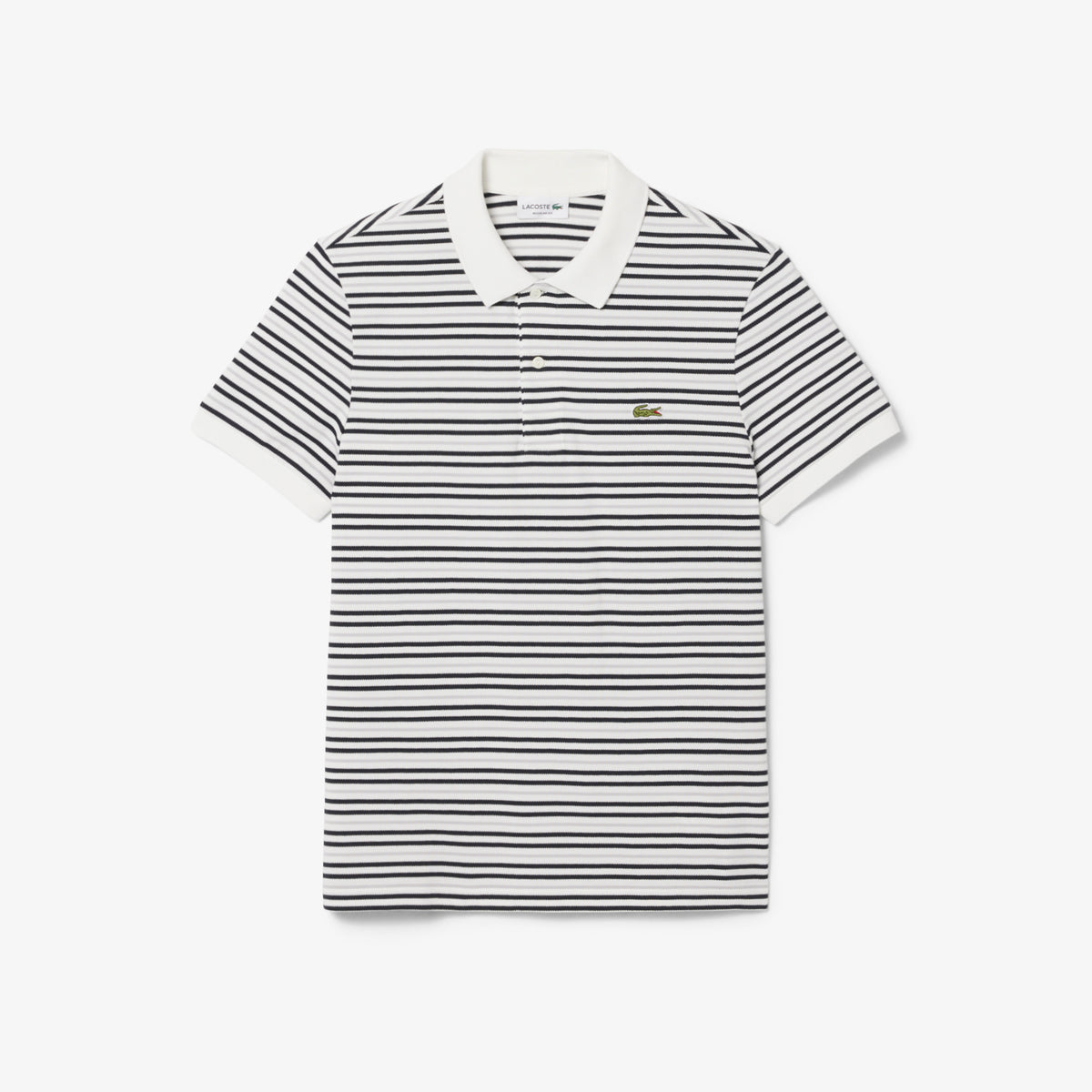 LACOSTE Regular Fit Striped Petit Piqué Polo Shirt