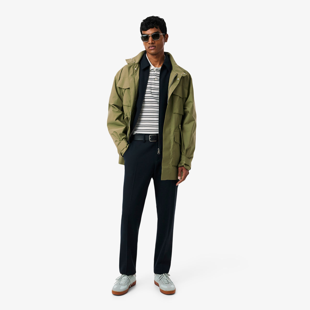 LACOSTE Regular Fit Striped Petit Piqué Polo Shirt