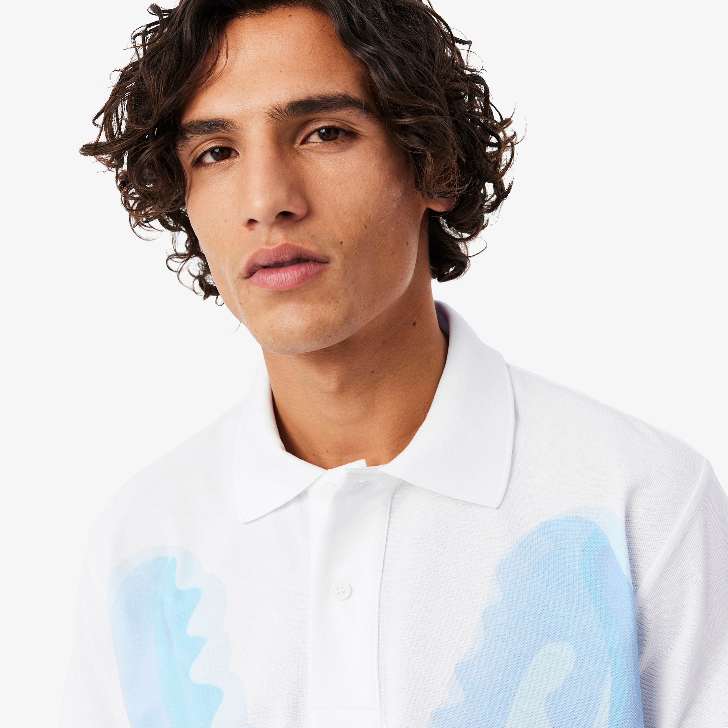 LACOSTE Classic Fit Printed Piqué Polo Shirt
