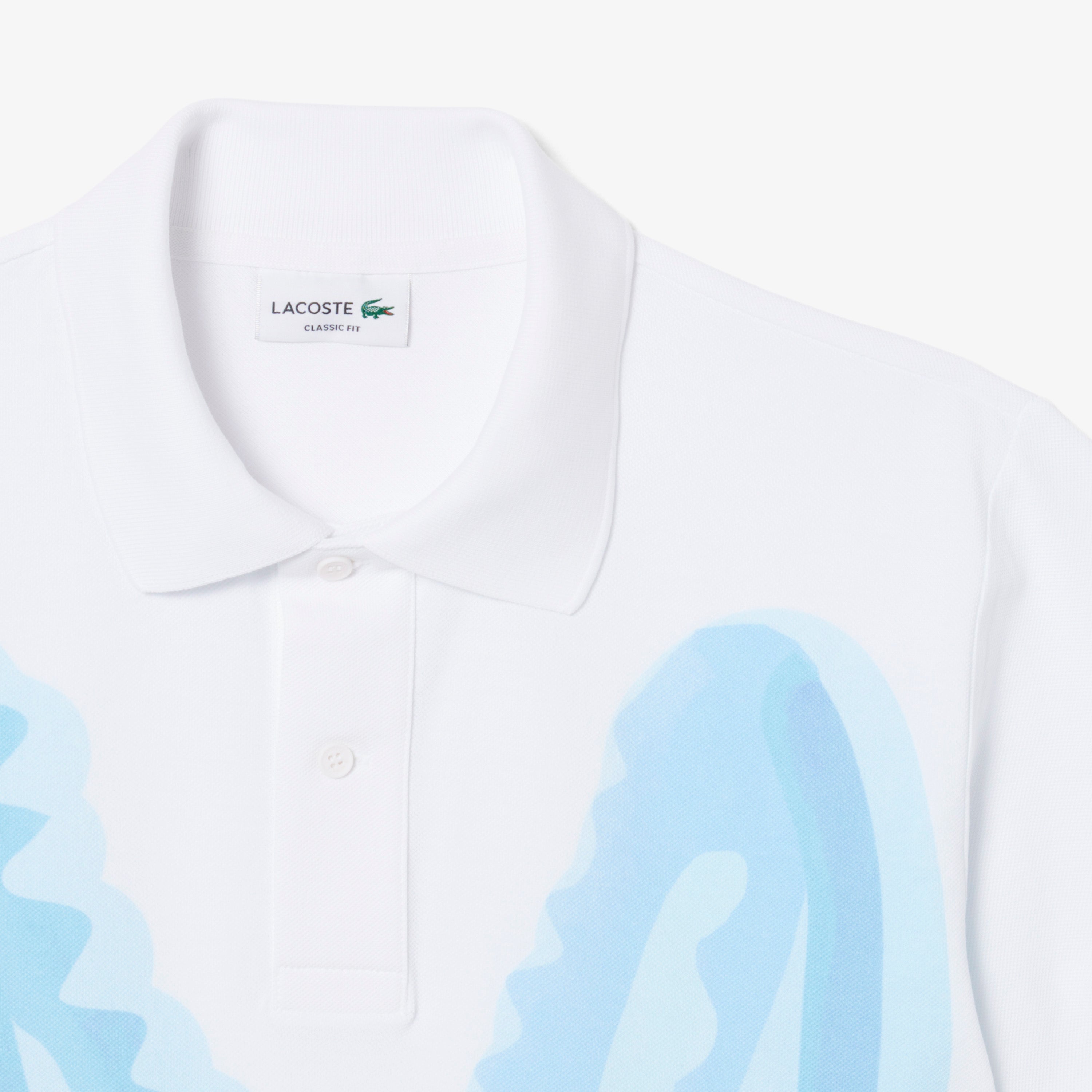 LACOSTE Classic Fit Printed Piqué Polo Shirt