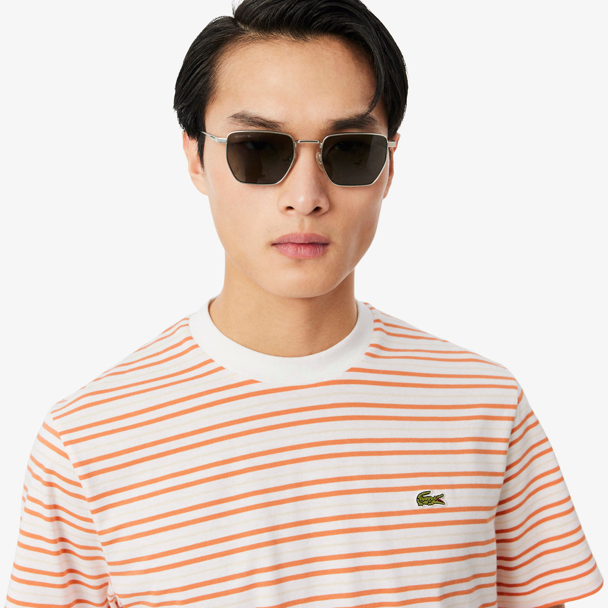 LACOSTE Striped Cotton T-Shirt Men