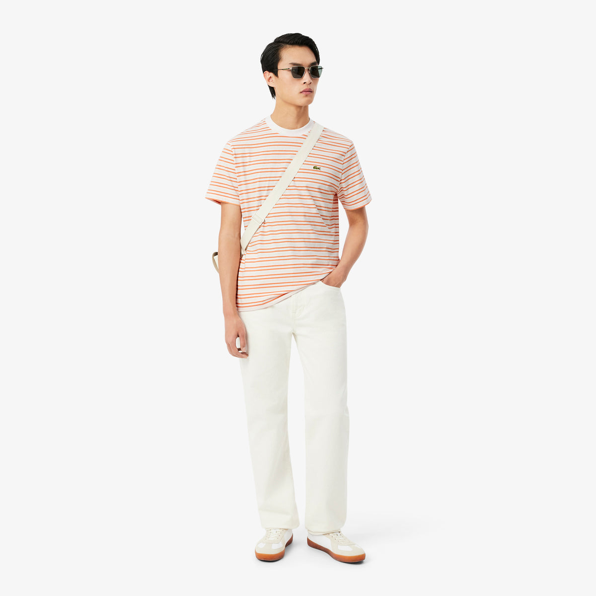 LACOSTE Striped Cotton T-Shirt Men