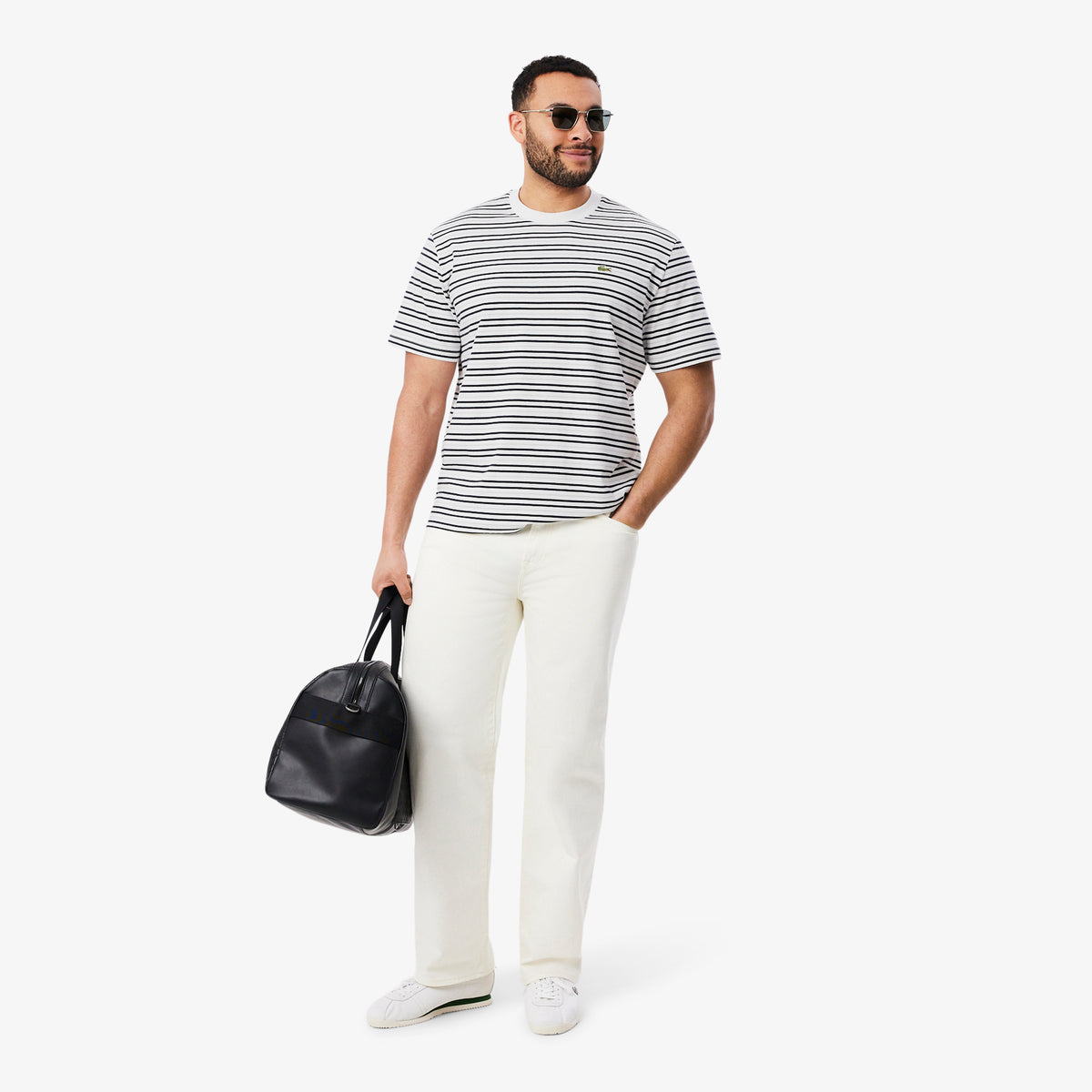 LACOSTE Striped Cotton T-Shirt Men