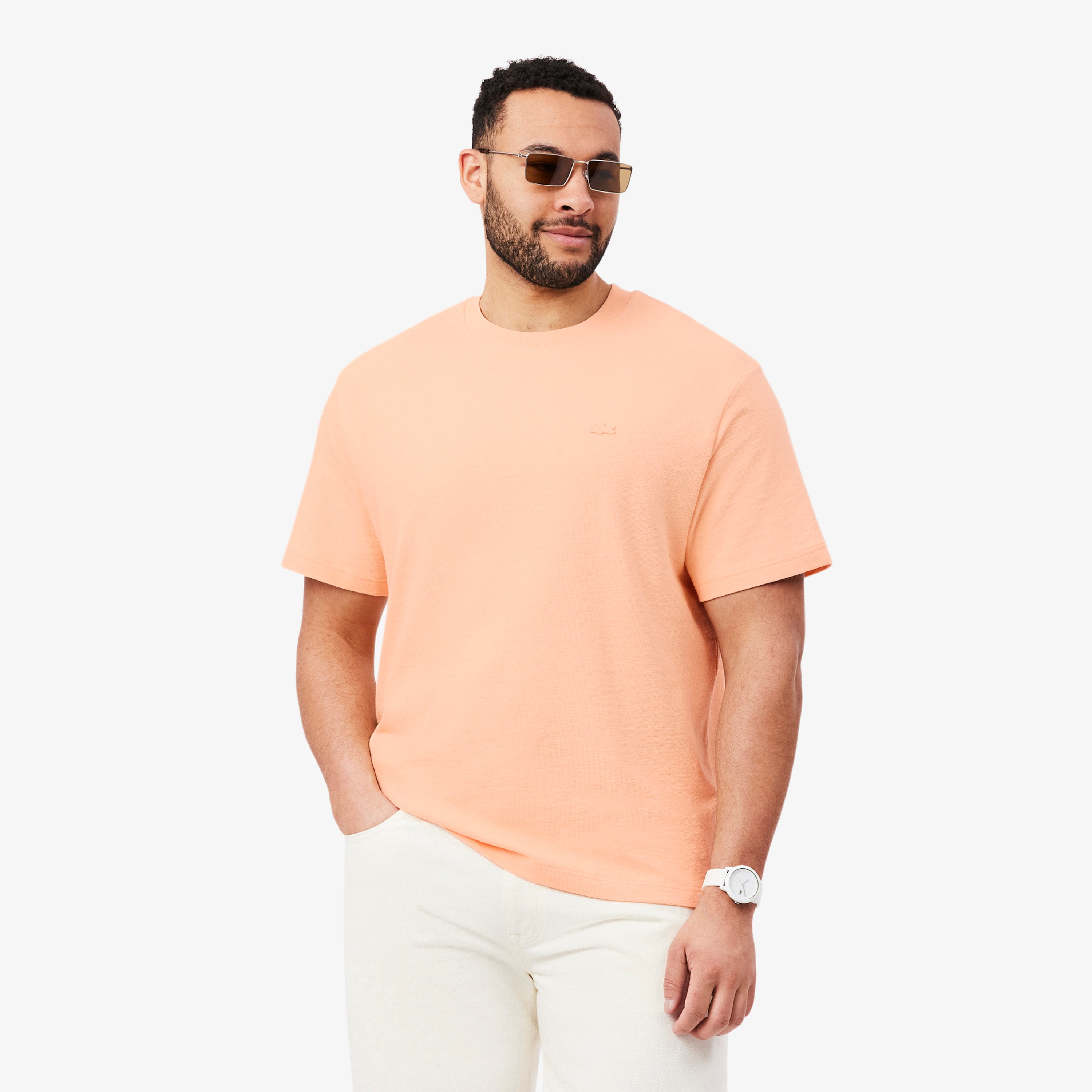 LACOSTE Textured Jersey T-shirt