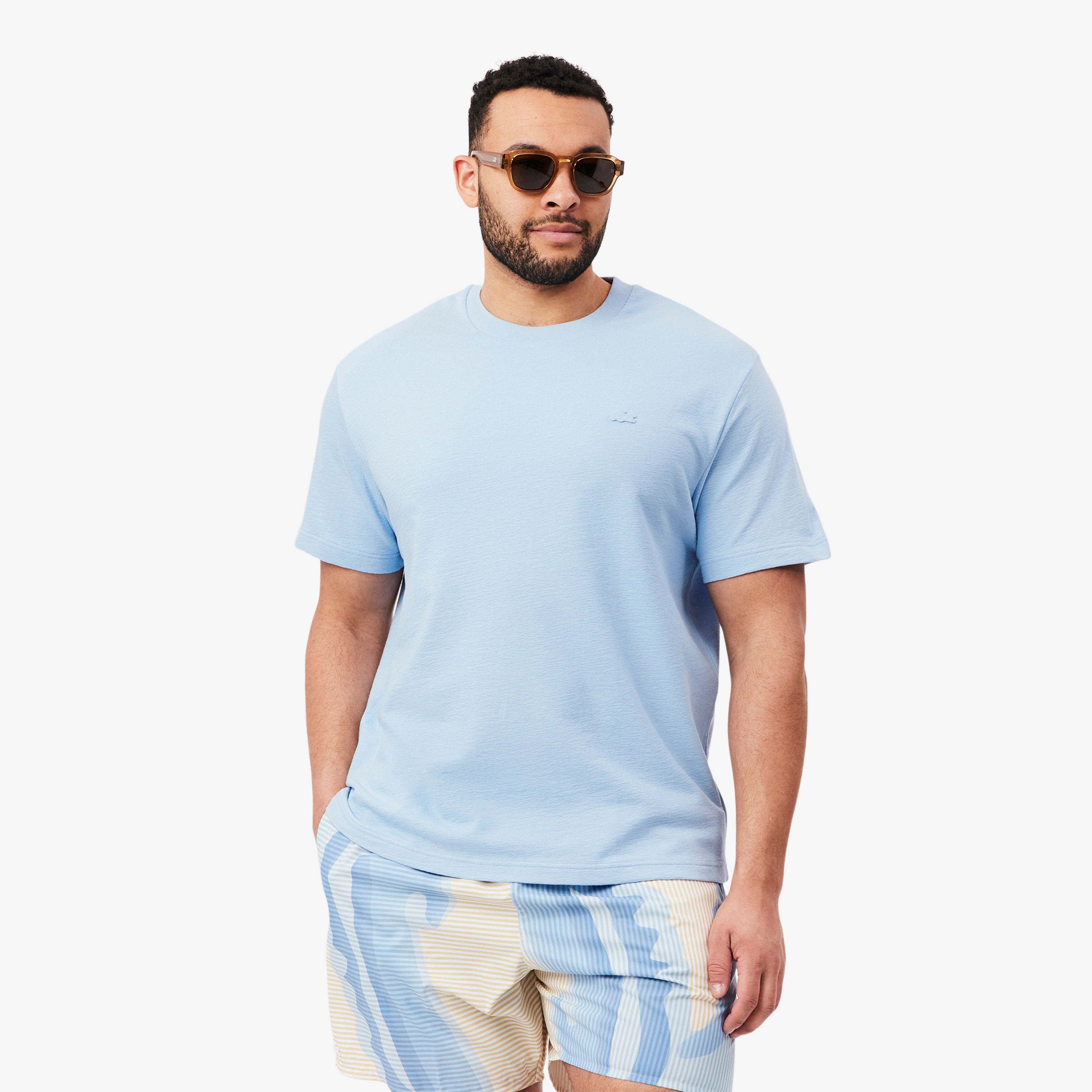 LACOSTE Textured Jersey T-shirt