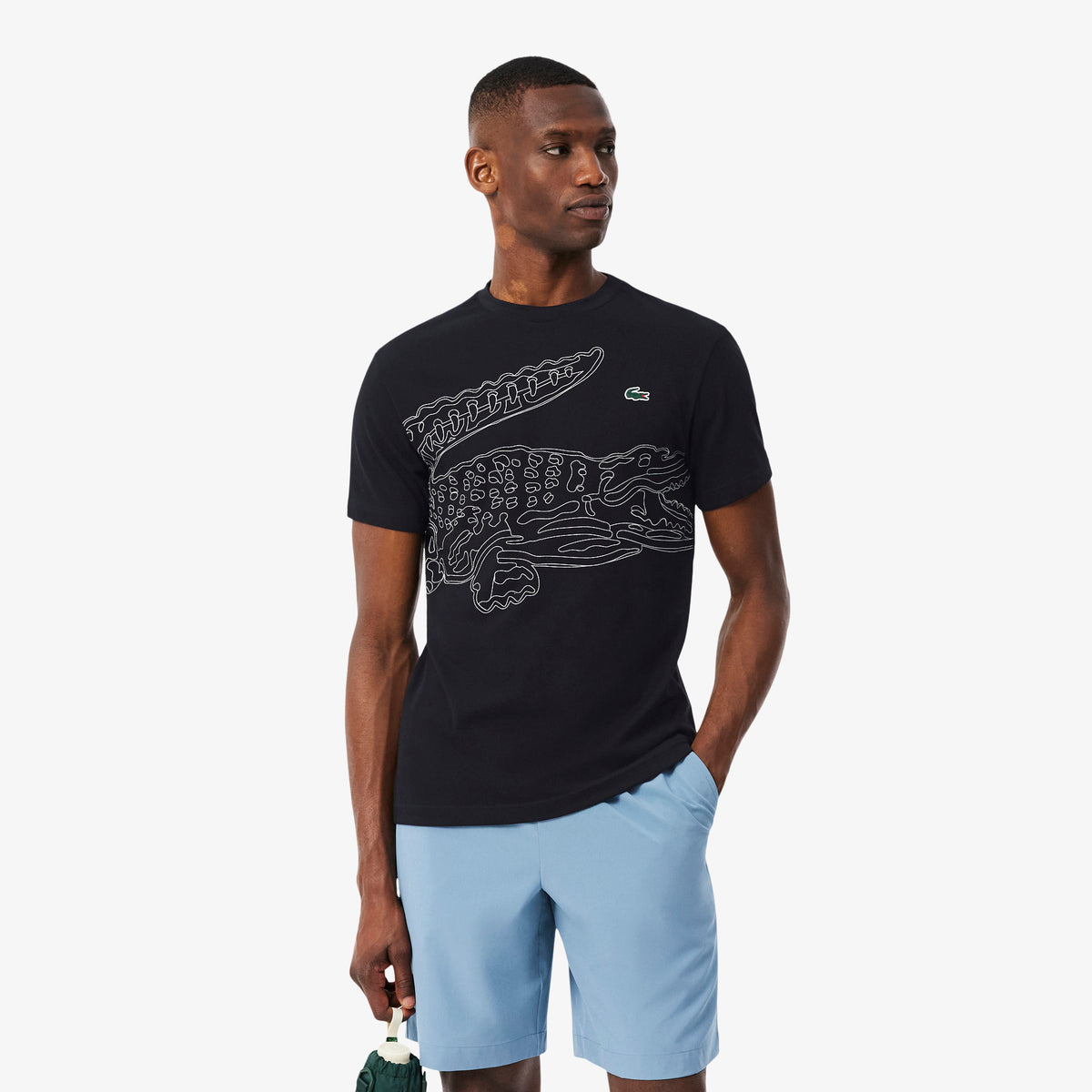 LACOSTE Ultra Dry Crocodile Print Sport T-shirt Men